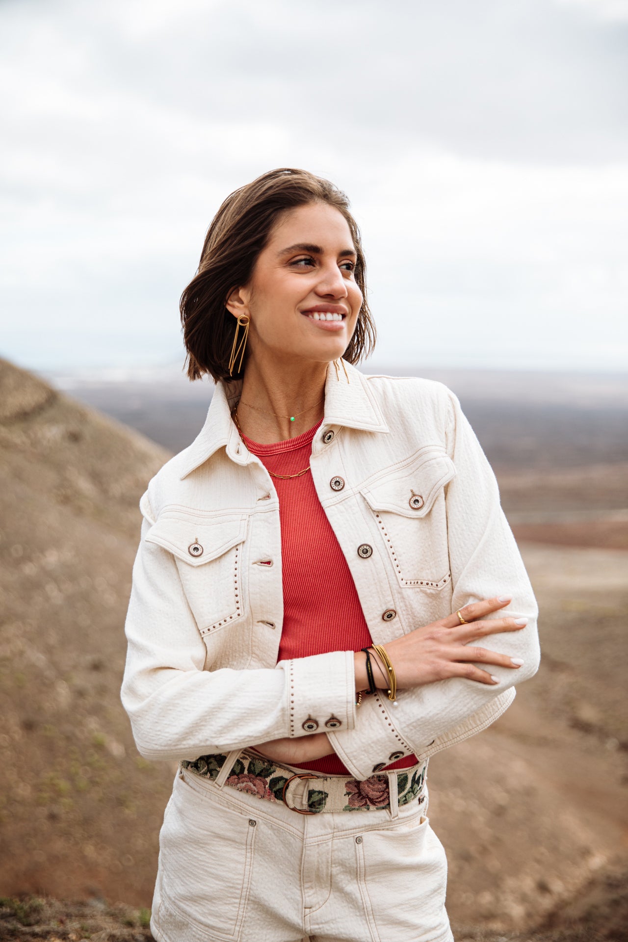 Veste en jean Femme Olena Downy antique white | Freeman T. Porter