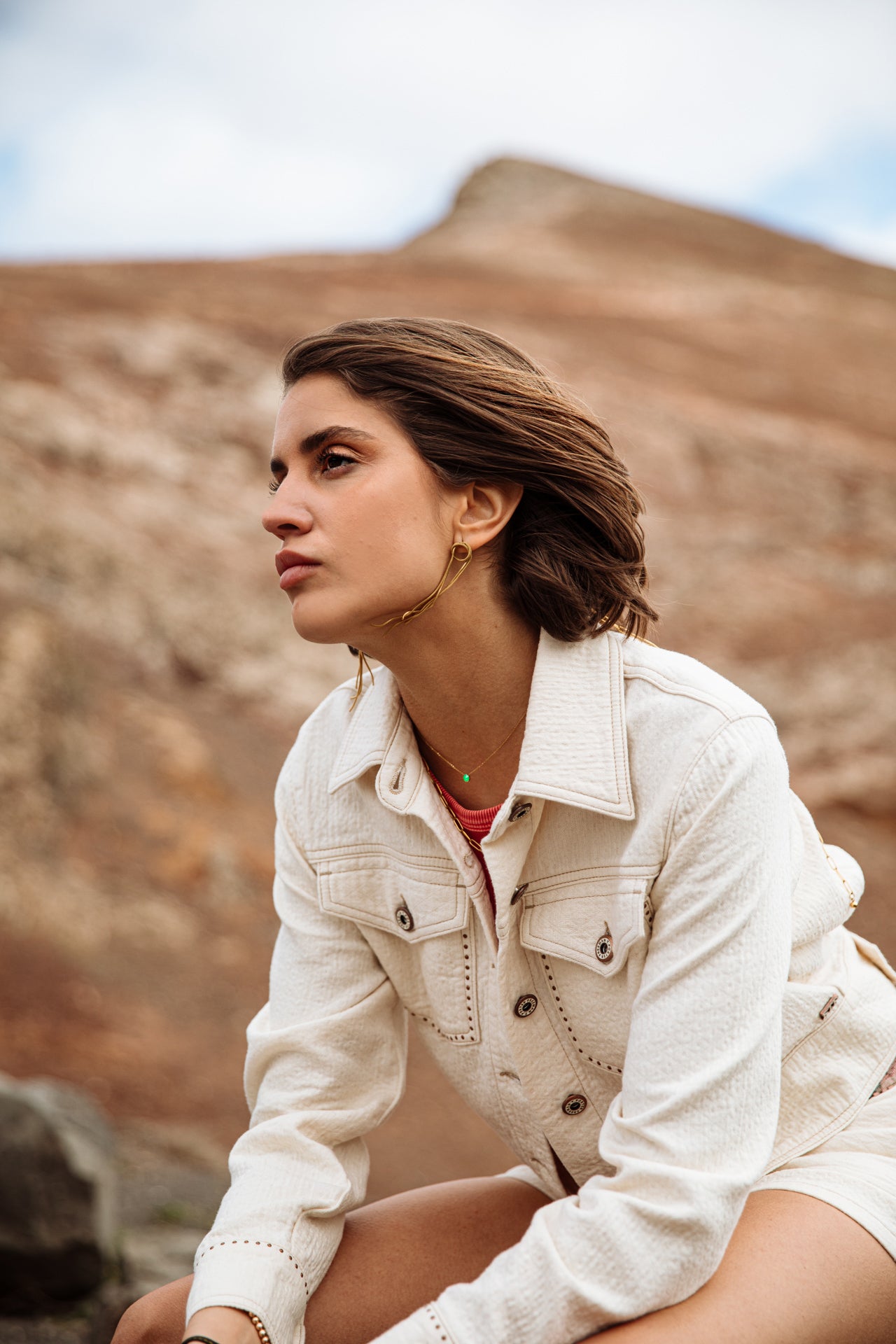 Veste en jean Femme Olena Downy antique white | Freeman T. Porter