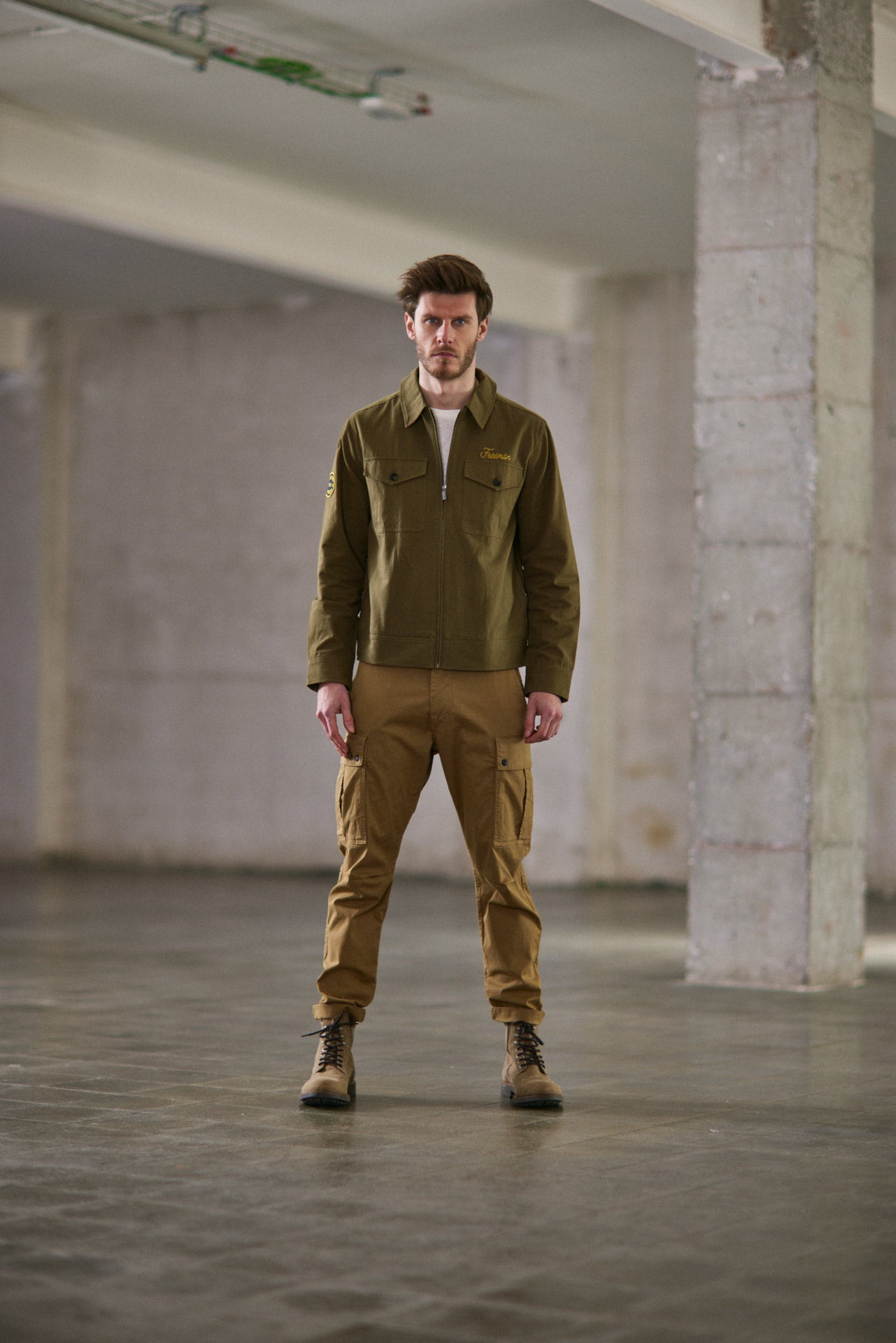 Veste avec broderie et patch Homme Antonio Dover dusky green | Freeman T. Porter