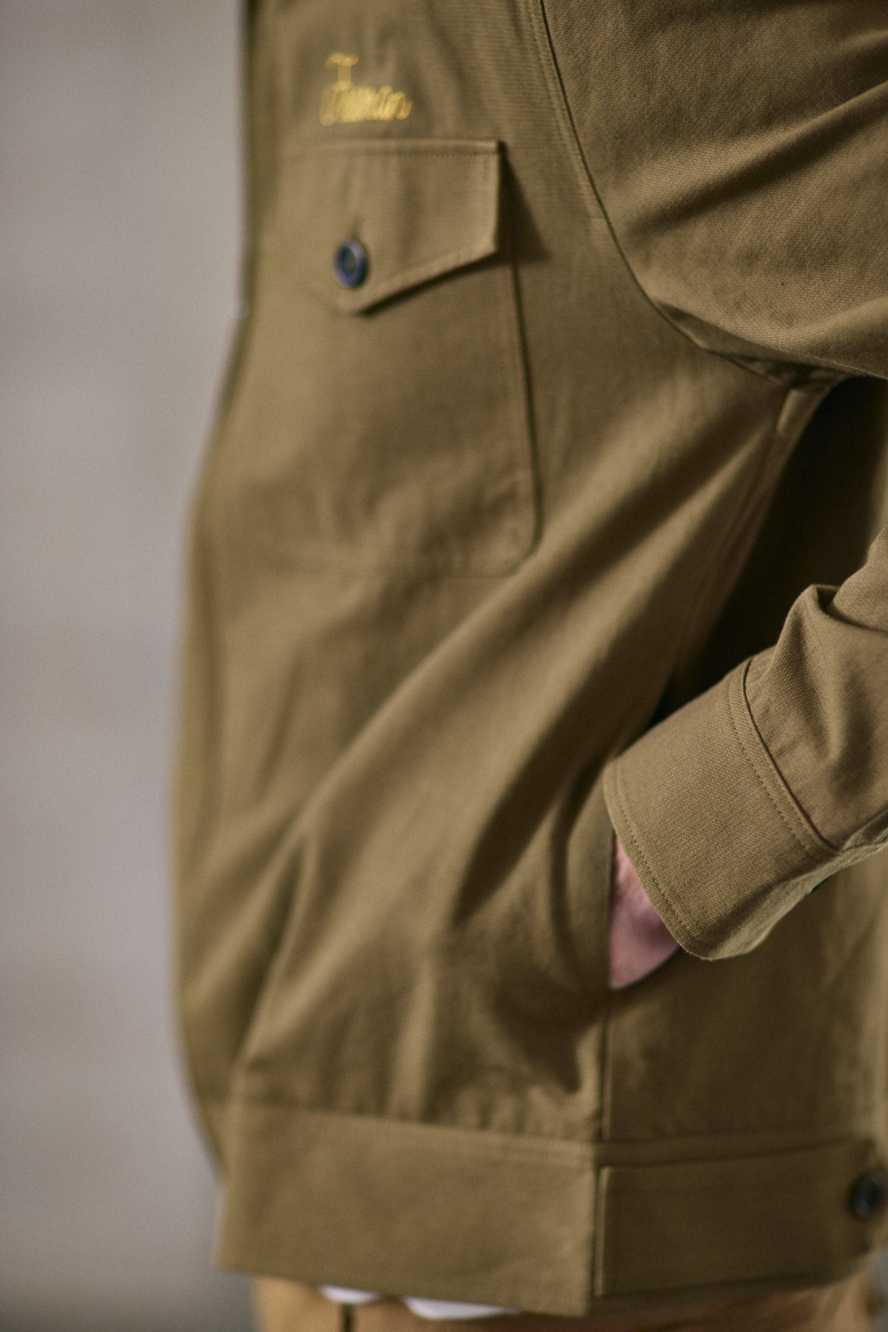 Veste avec broderie et patch Homme Antonio Dover dusky green | Freeman T. Porter
