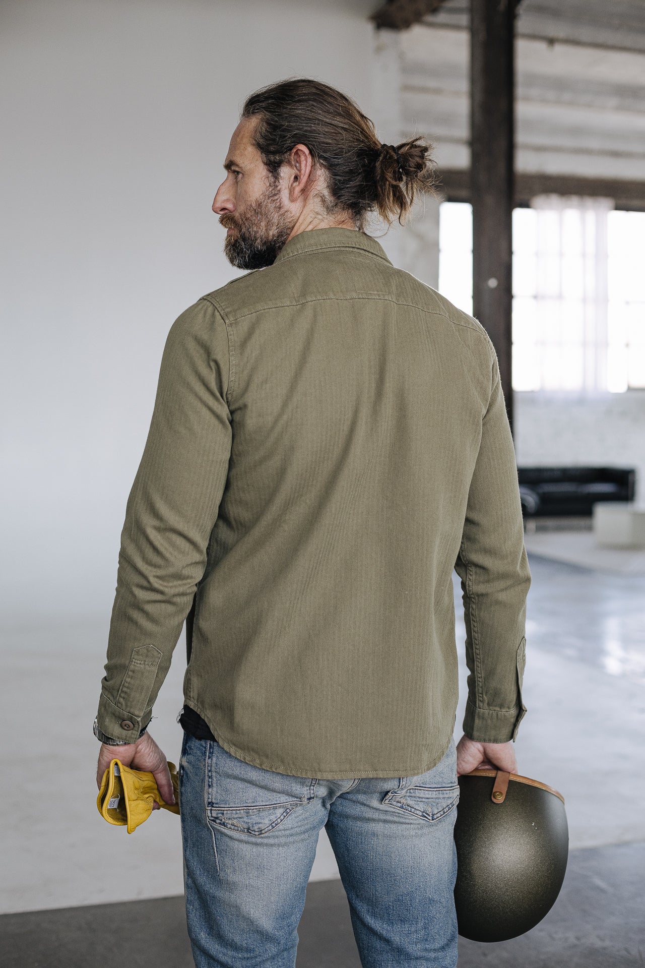Chemise manches longues Mann Raven Bond deep lichen green | Freeman T. Porter