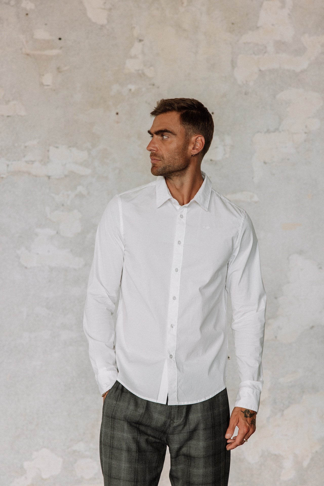 Fitted shirt Men Yoris Poplin bright white | Freeman T. Porter