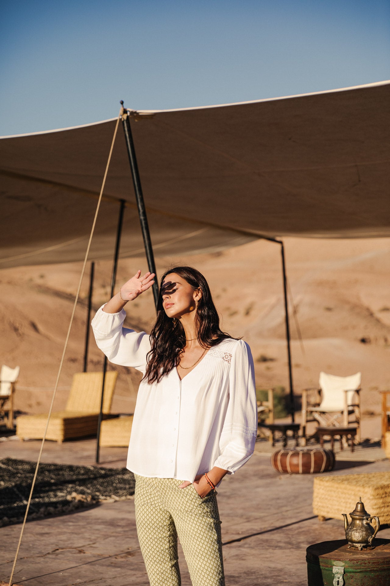 Top manches longues Mujer Tya Plain Color white | Freeman T. Porter