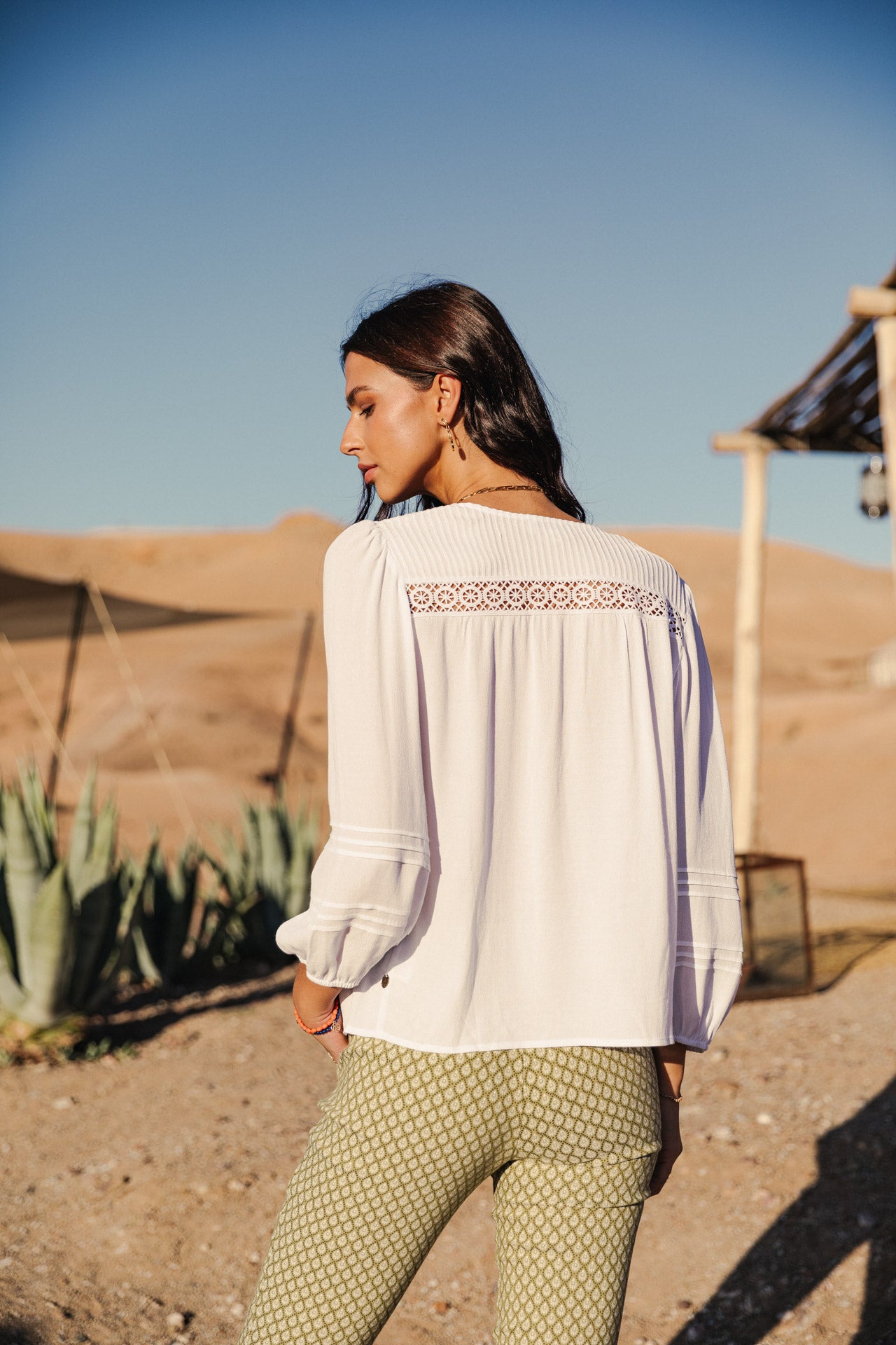 Top manches longues Mujer Tya Plain Color white | Freeman T. Porter