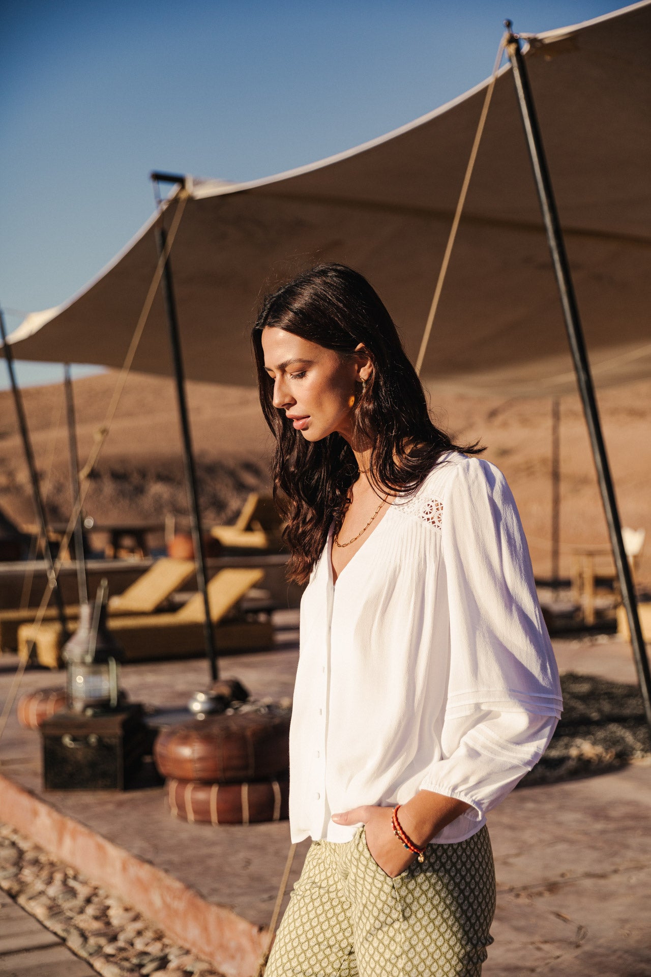 Top manches longues Mujer Tya Plain Color white | Freeman T. Porter