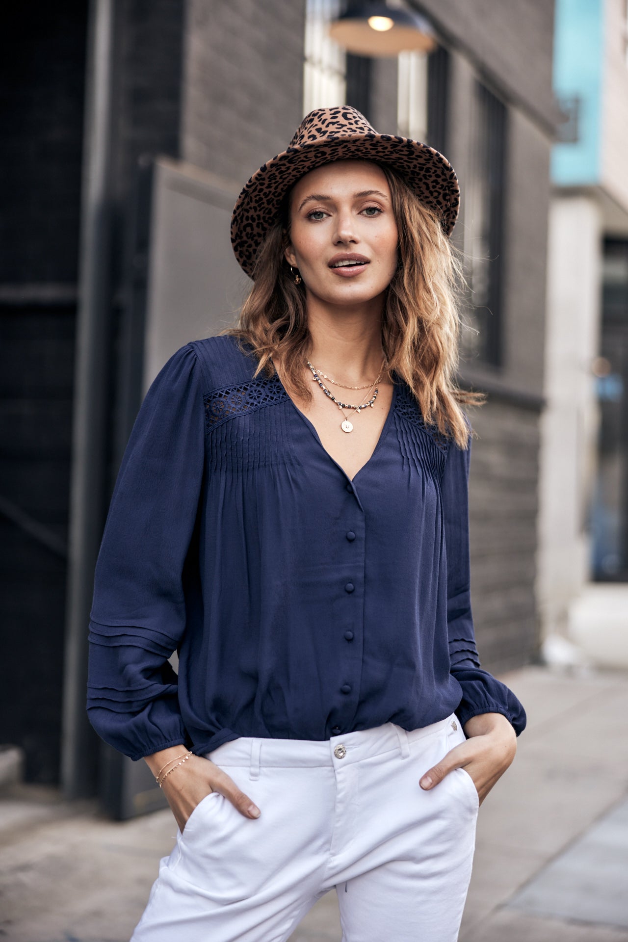 Top manches longues Femme Tya Plain Color dark blue | Freeman T. Porter