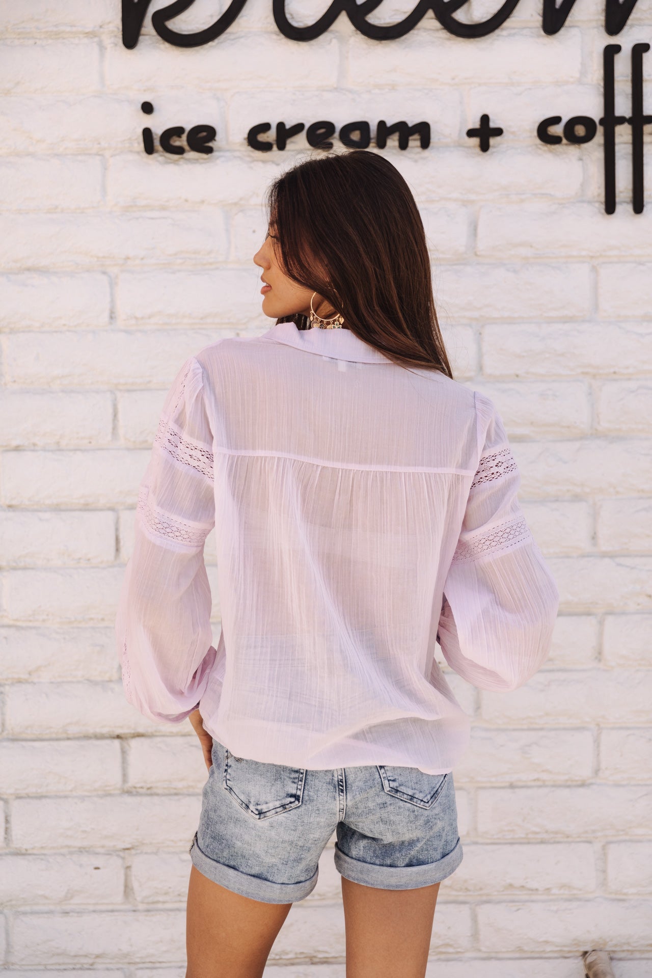 Chemise large Mujer Carline Plain Color lilac | Freeman T. Porter