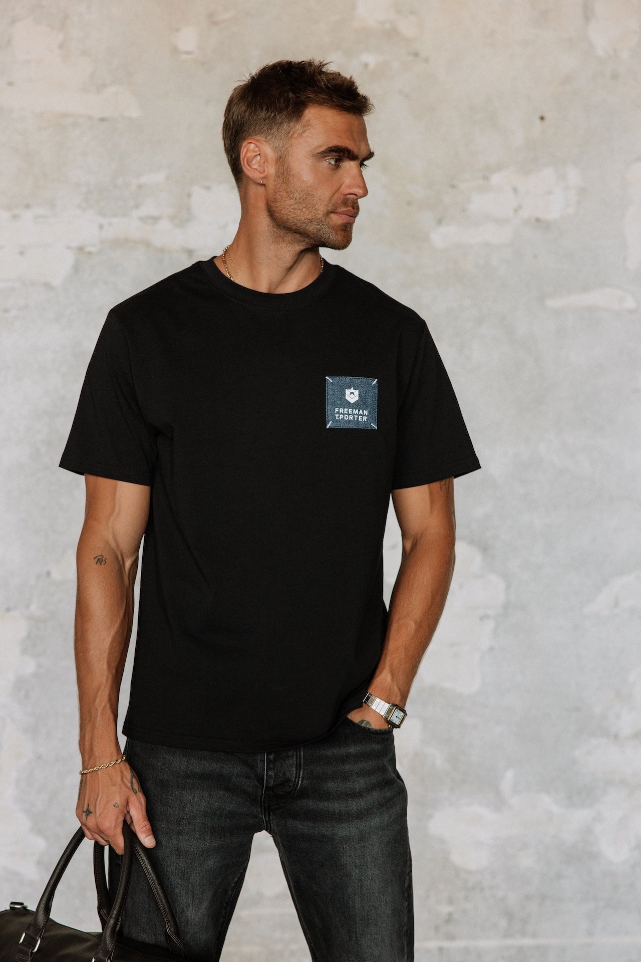 T-shirt Homme Chuck Patch black | Freeman T. Porter