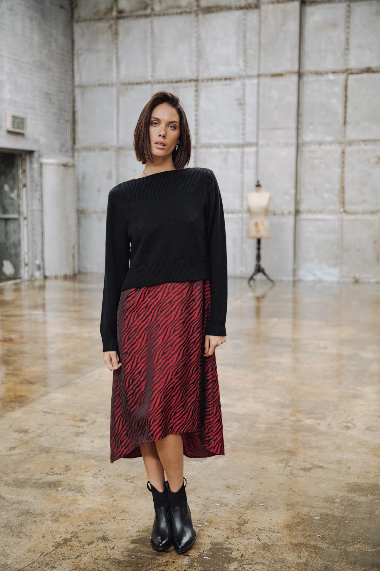 Robe longue Frau Mia Red Zebra salsa | Freeman T. Porter
