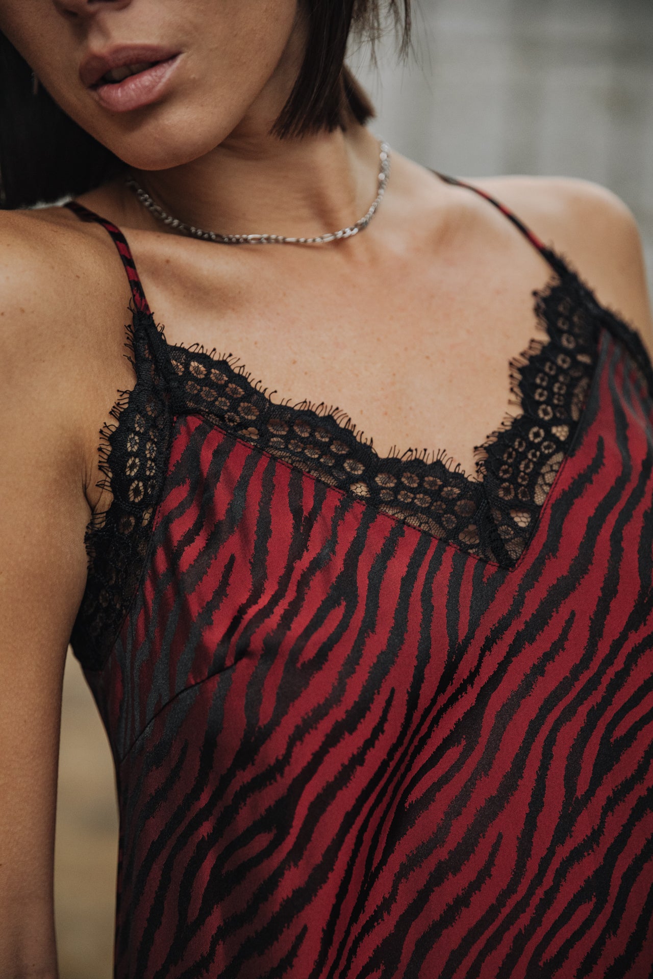 Robe longue Frau Mia Red Zebra salsa | Freeman T. Porter