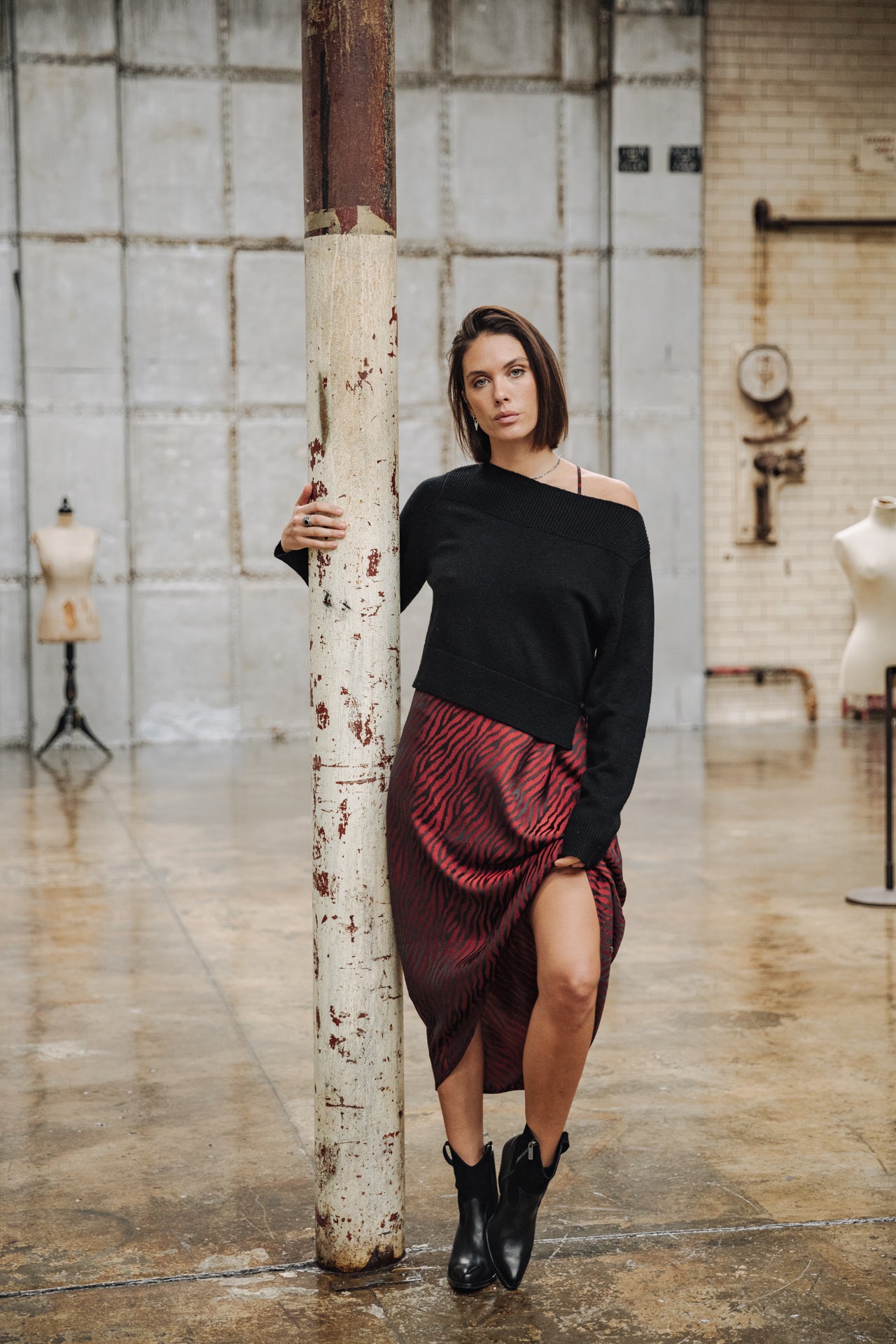 Robe longue Frau Mia Red Zebra salsa | Freeman T. Porter