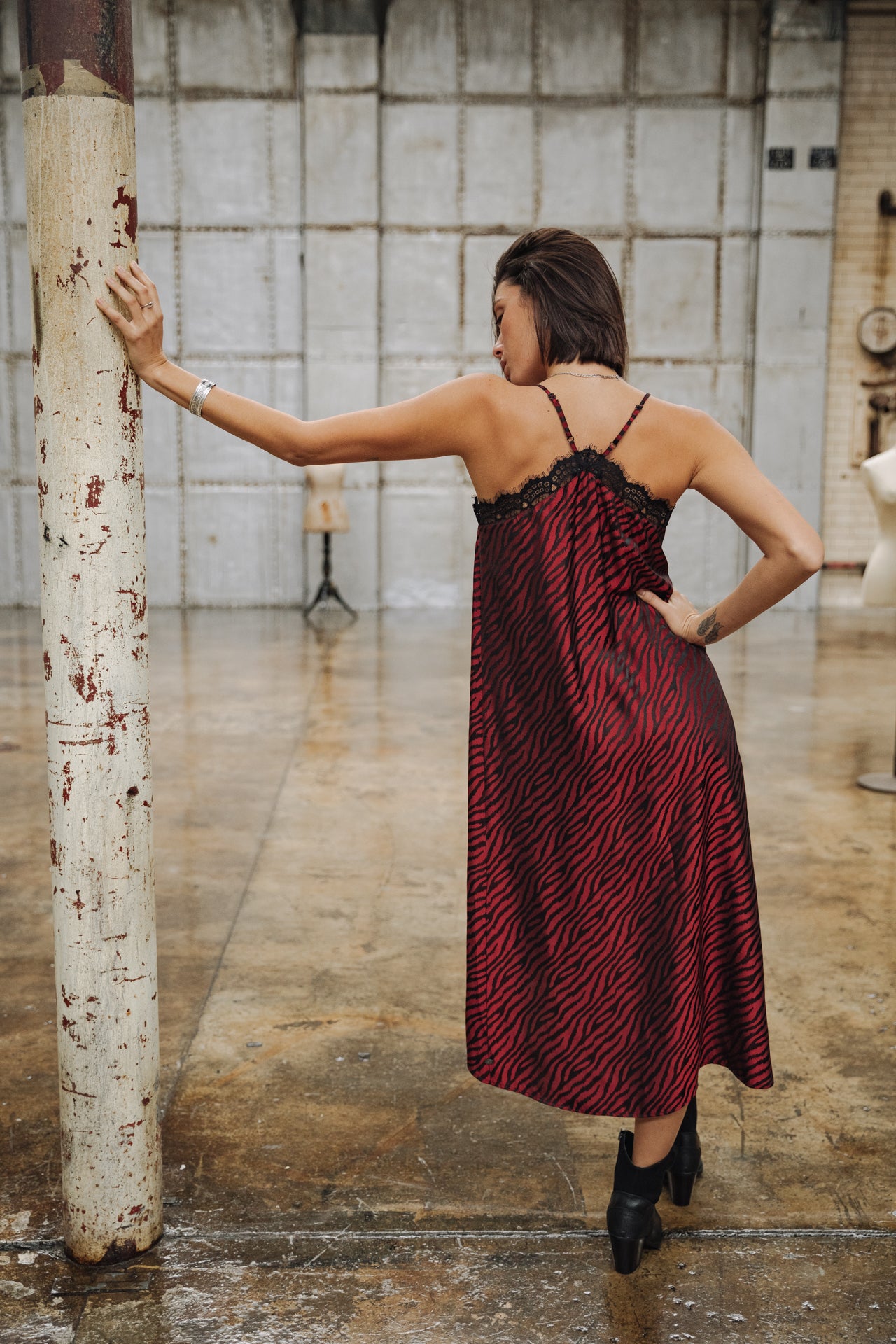 Robe longue Frau Mia Red Zebra salsa | Freeman T. Porter