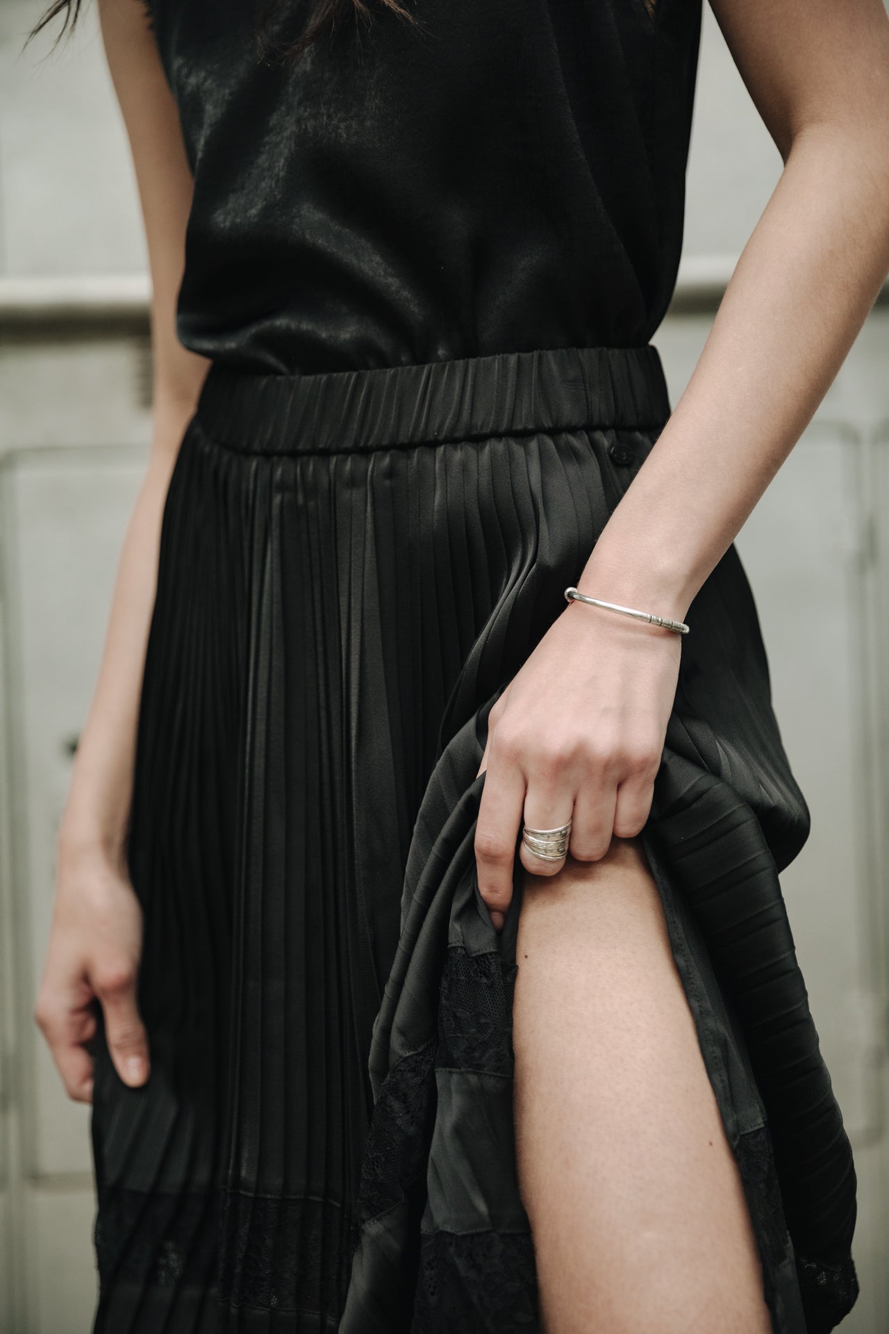 Jupe plissée Femme Junie Lace black | Freeman T. Porter