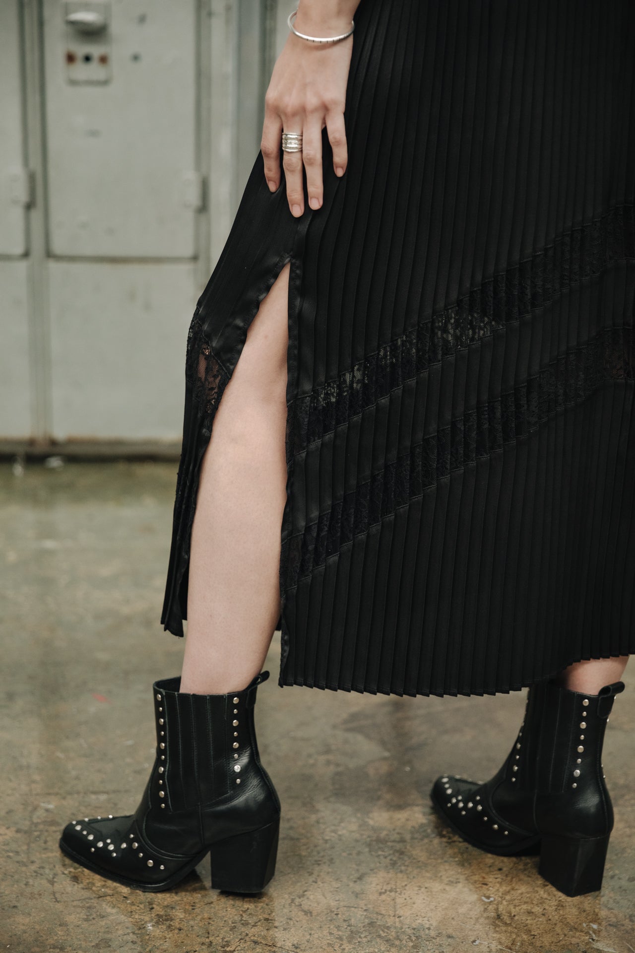 Jupe plissée Femme Junie Lace black | Freeman T. Porter