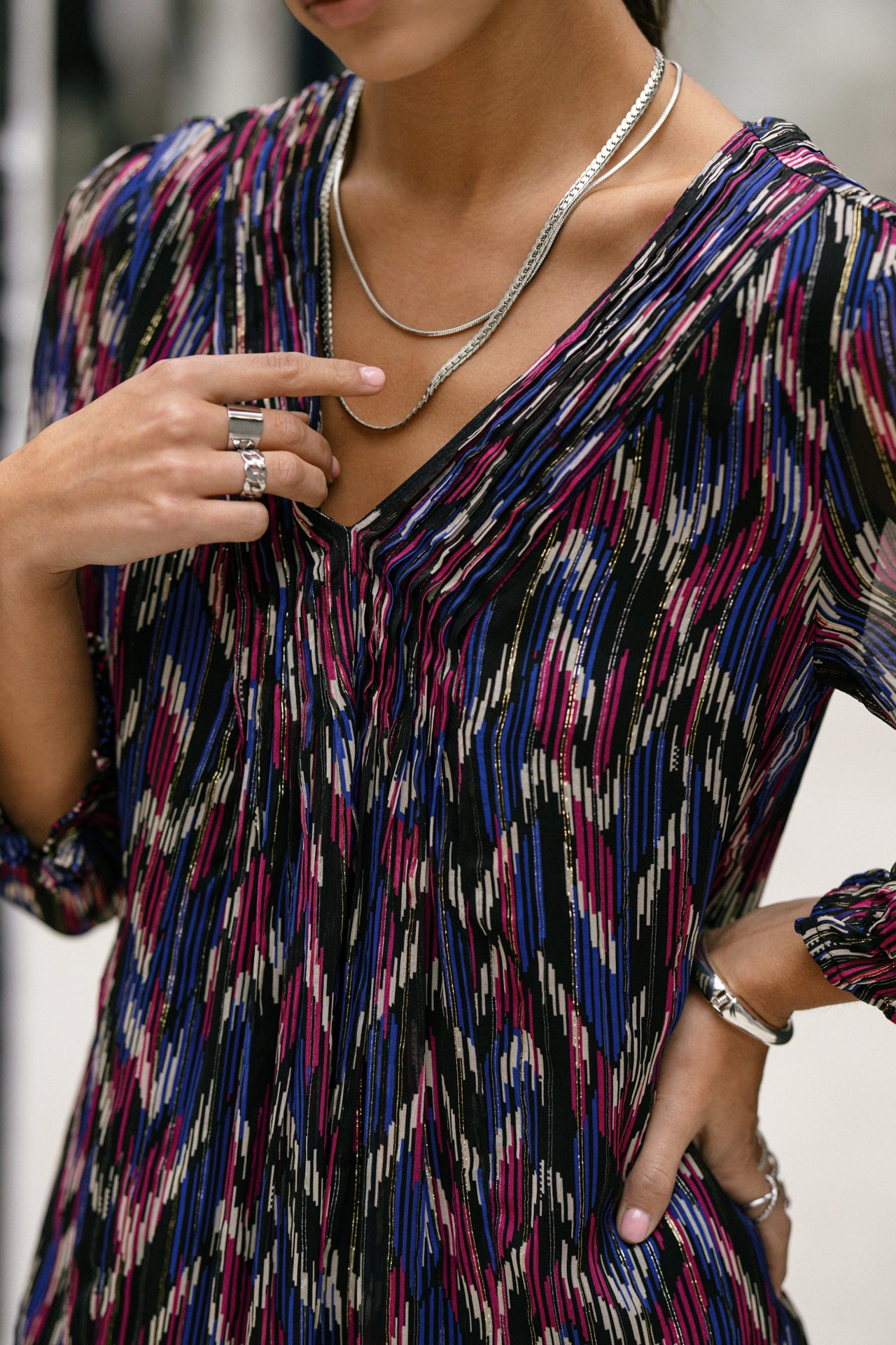 Robe courte ample Frau Juna Funky Wood black | Freeman T. Porter