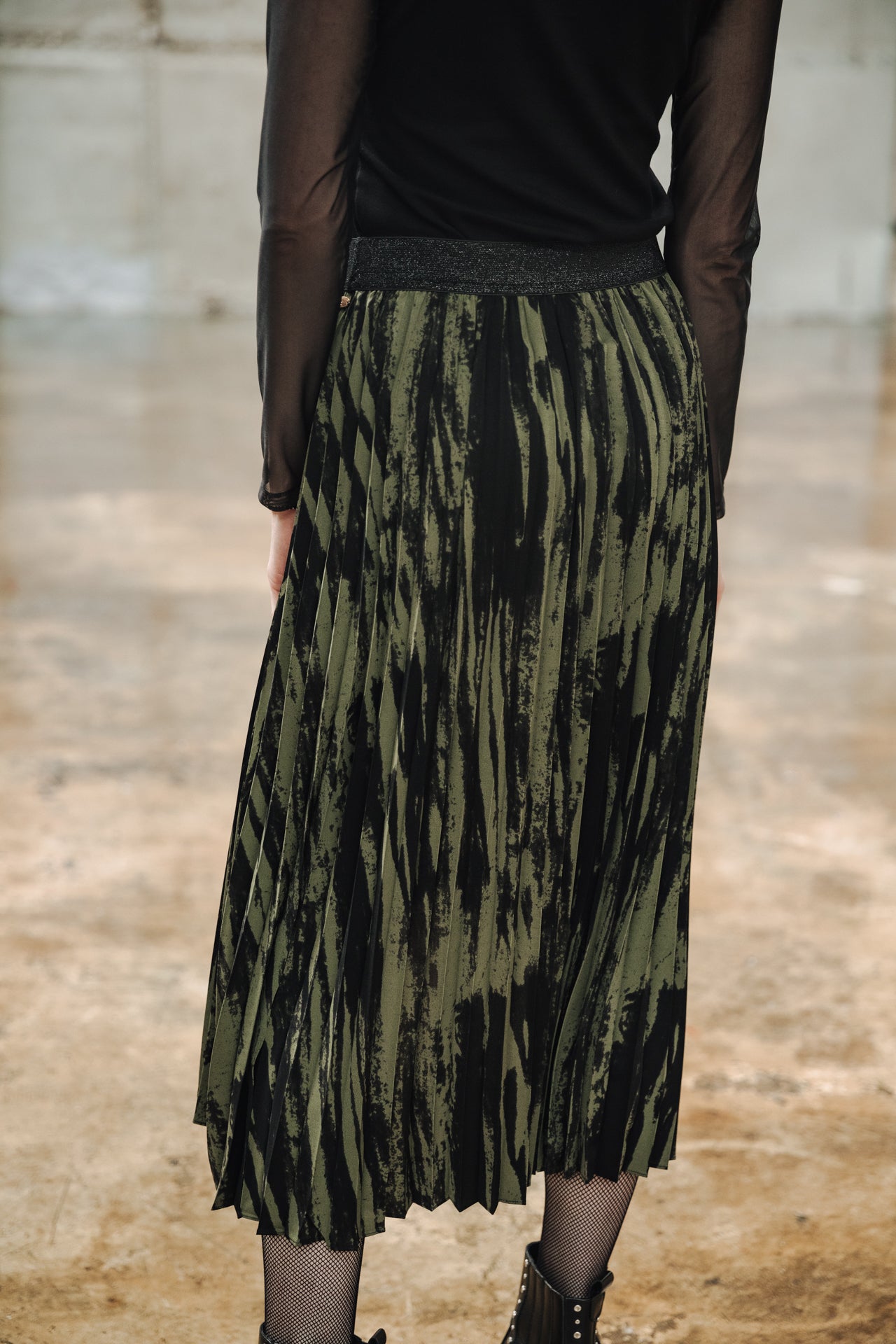 Jupe plissée Femme Josepha Marbled Camo khaki | Freeman T. Porter