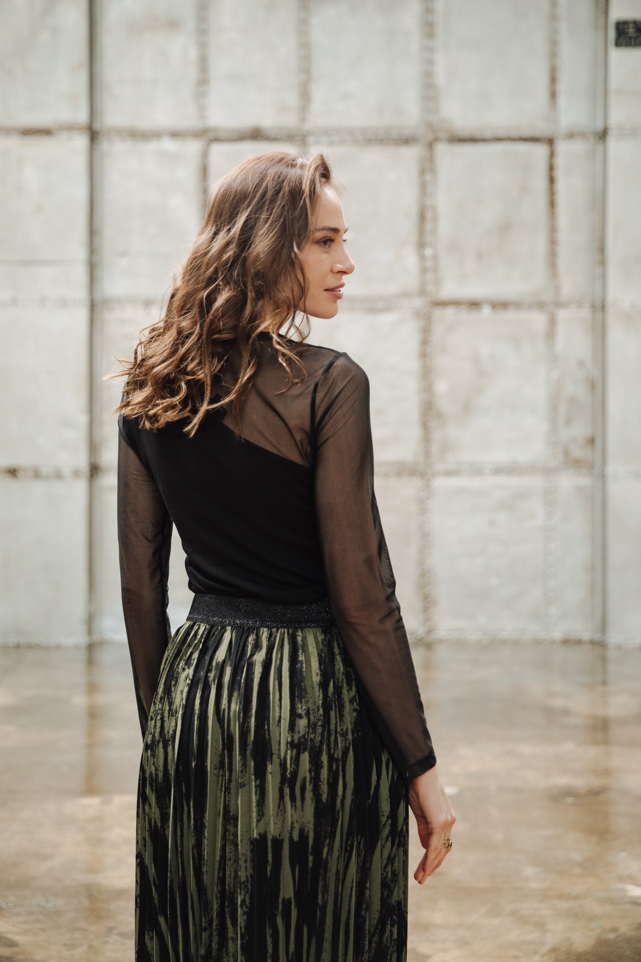 Jupe plissée Femme Josepha Marbled Camo khaki | Freeman T. Porter