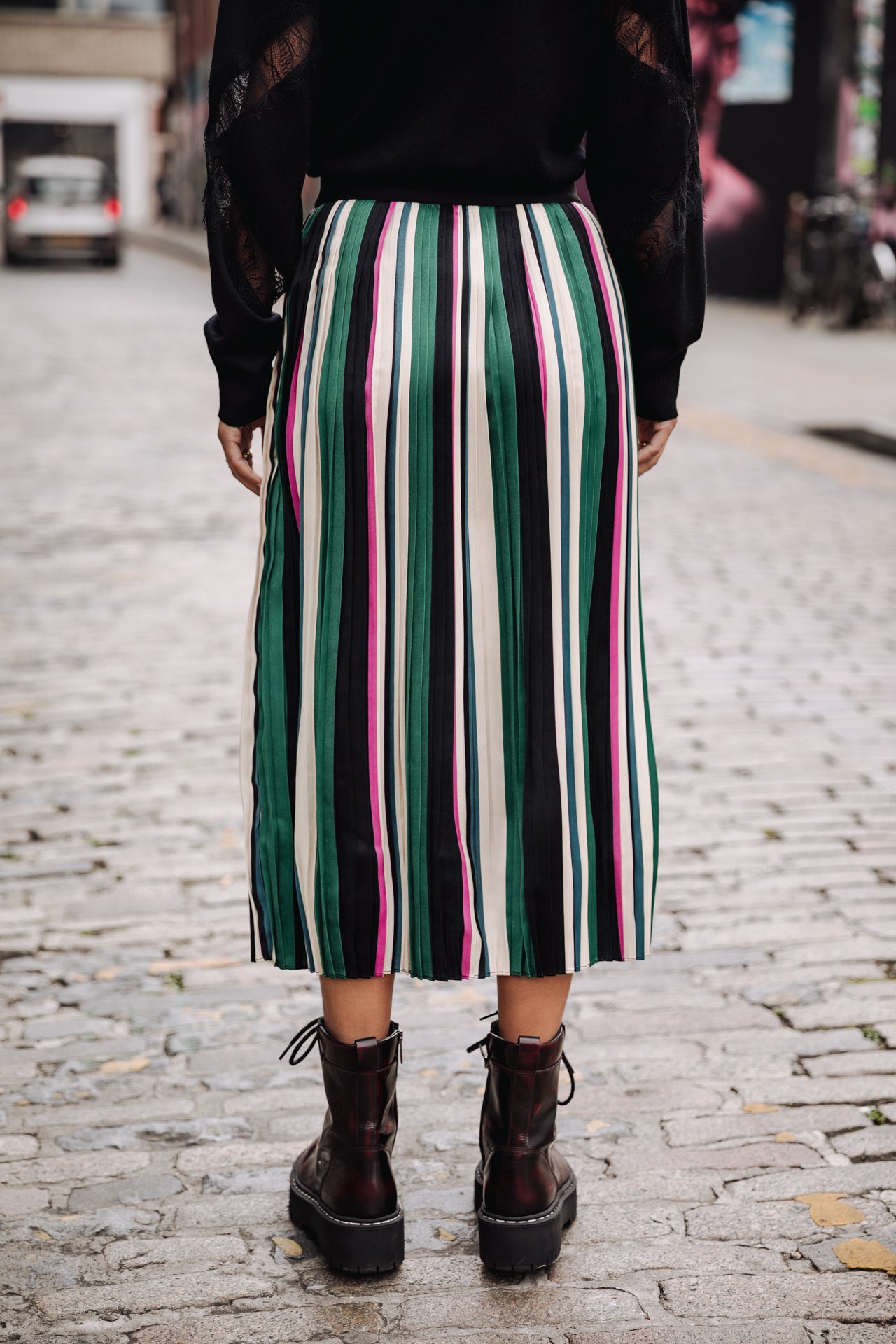 Jupe plissée Femme Josepha Stripes original | Freeman T. Porter