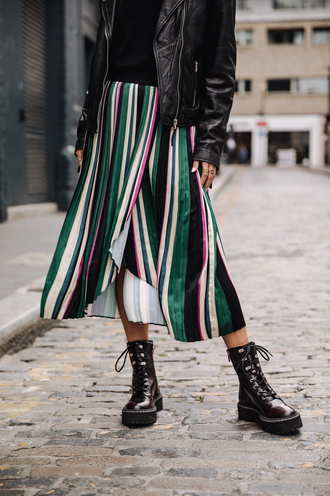 Jupe plissée Femme Josepha Stripes original | Freeman T. Porter