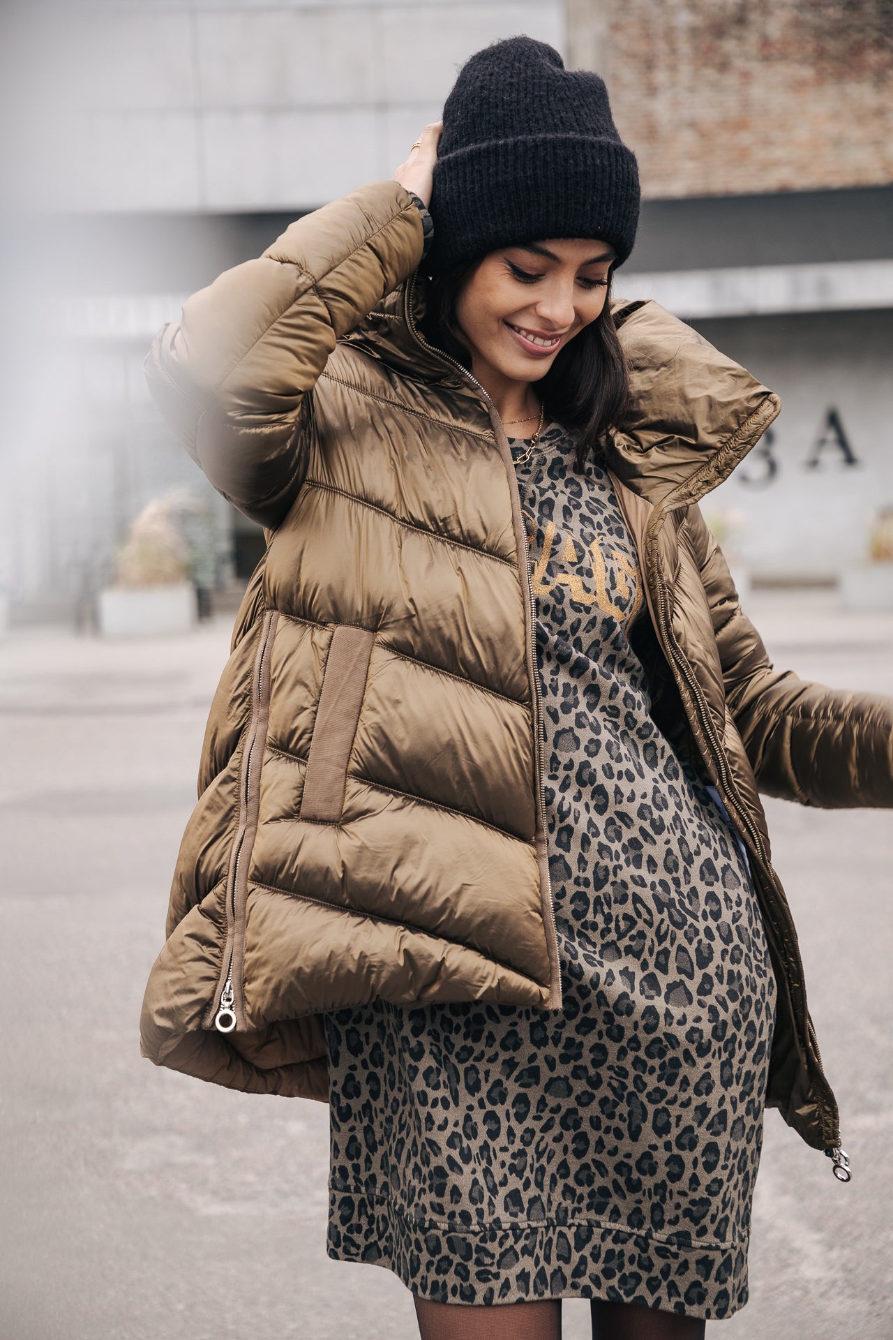Robe mi-longue Frau Randsy Leo Chicago khaki | Freeman T. Porter