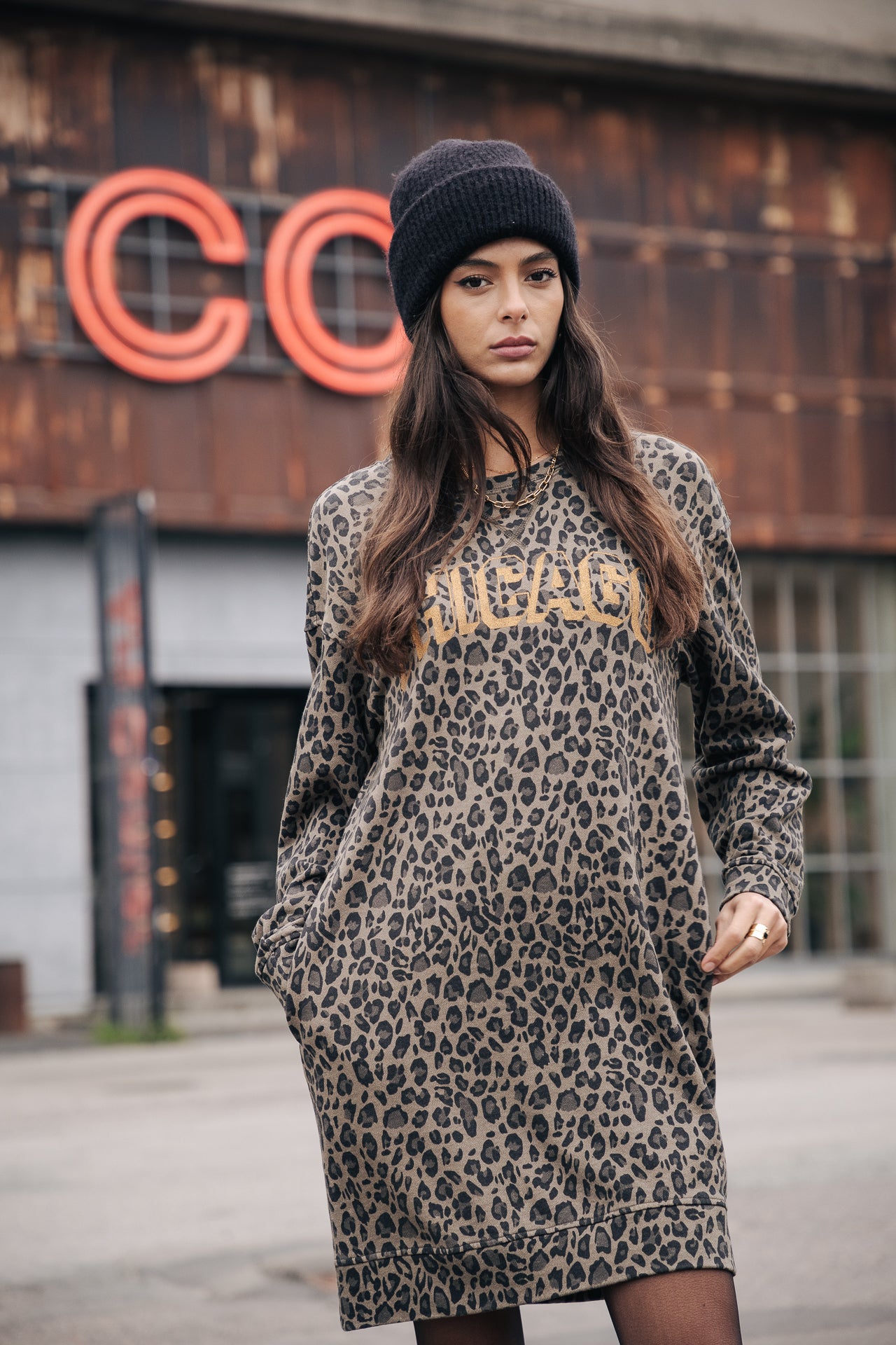 Robe mi-longue Frau Randsy Leo Chicago khaki | Freeman T. Porter