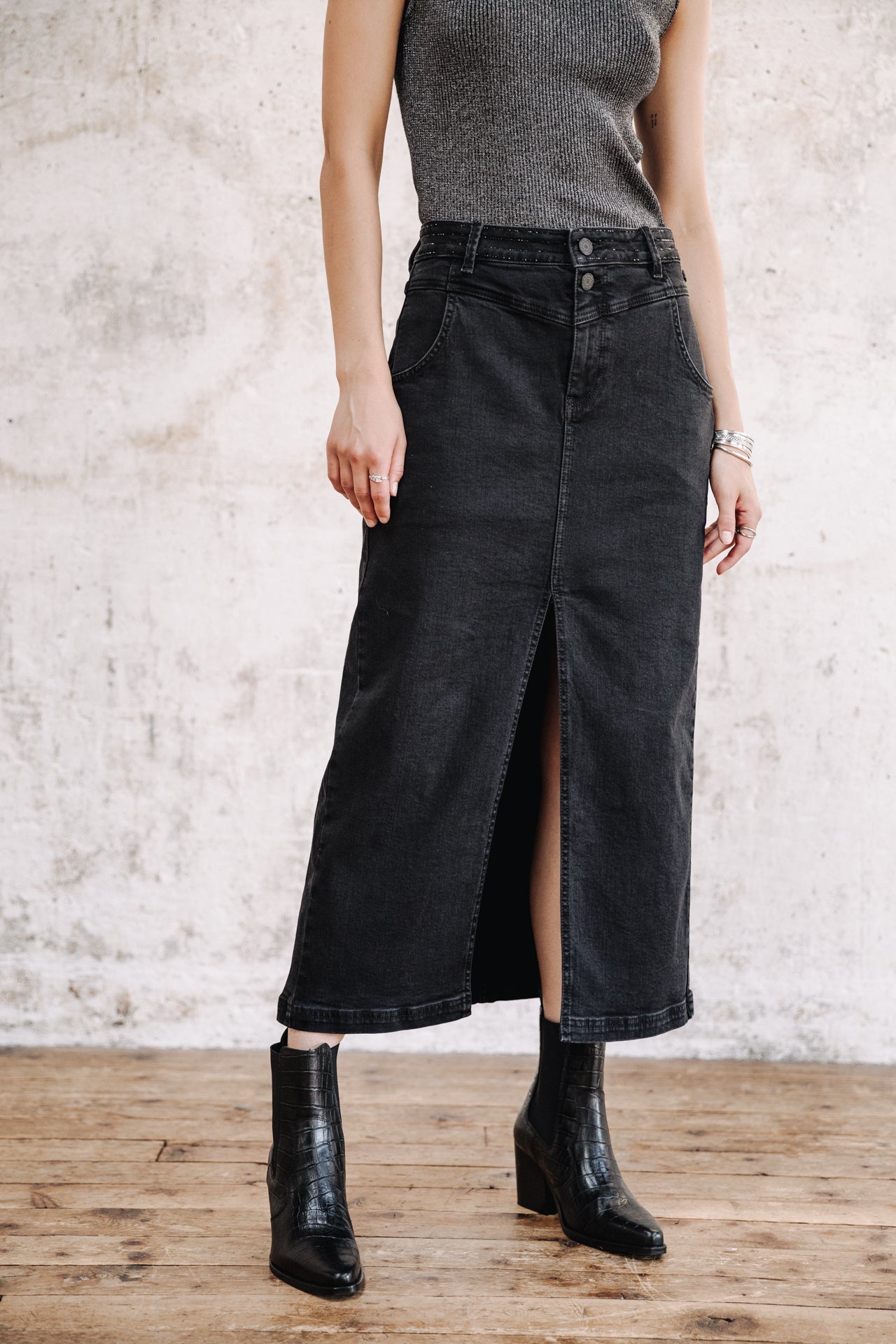 Jupe en jeans Femme Floria bologna | Freeman T. Porter