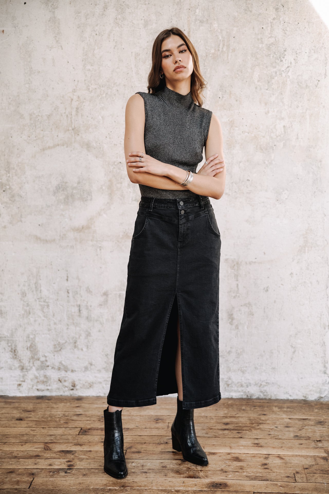 Jupe en jeans Femme Floria bologna | Freeman T. Porter