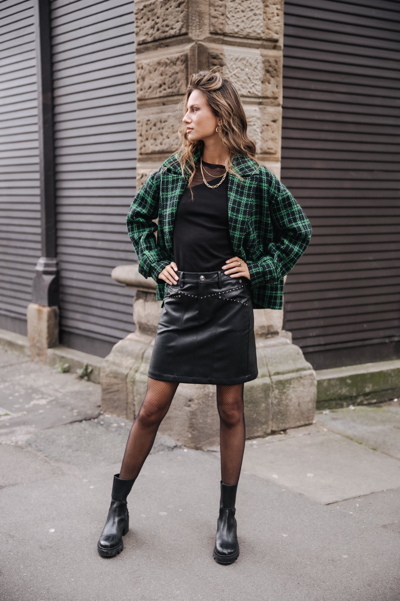 Jupe simili cuir Femme Zelya Biker black | Freeman T. Porter