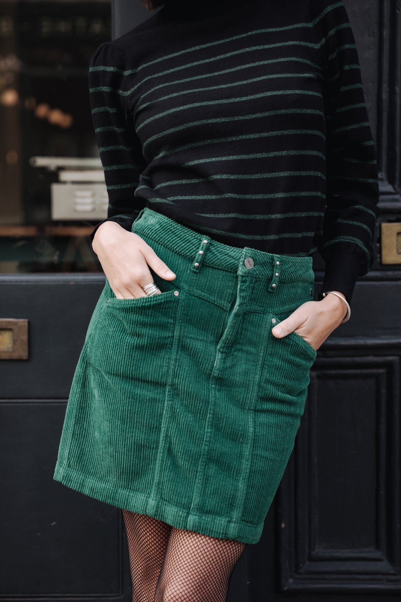 Jupe en velours Femme Zelya Veluto evergreen | Freeman T. Porter