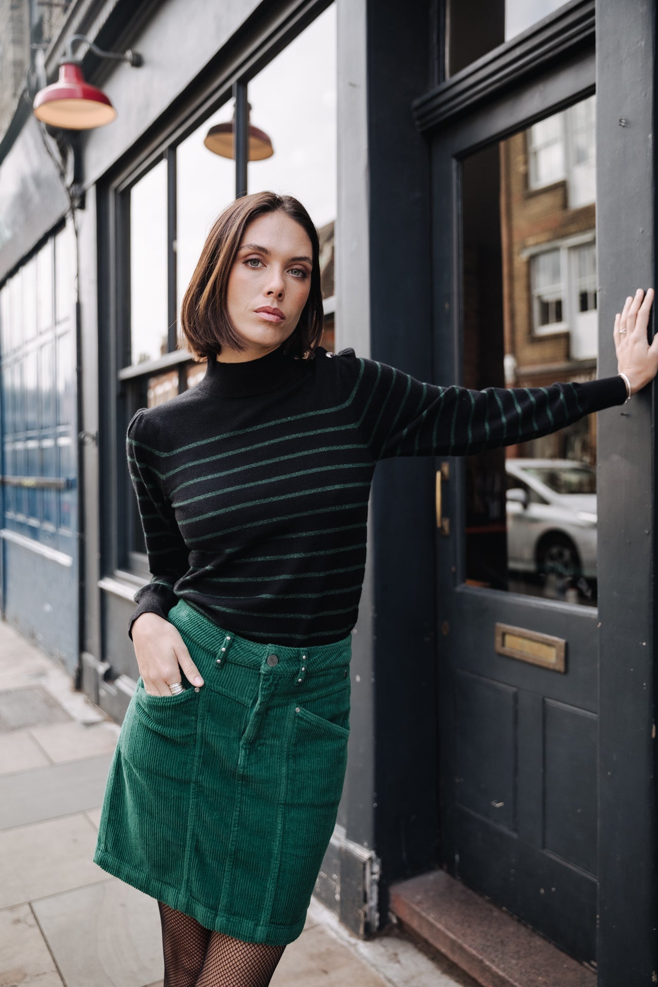 Jupe en velours Femme Zelya Veluto evergreen | Freeman T. Porter