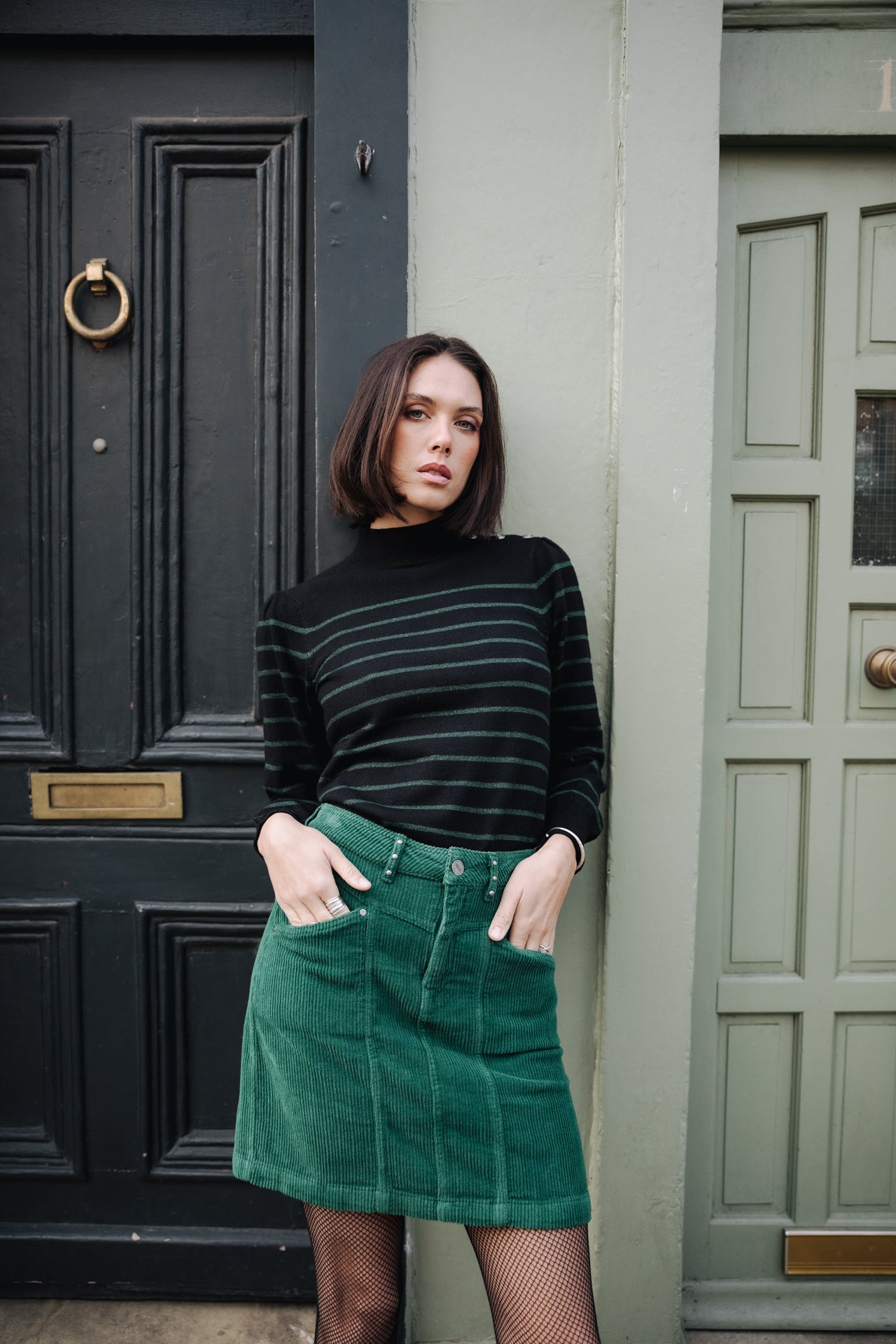 Jupe en velours Femme Zelya Veluto evergreen | Freeman T. Porter