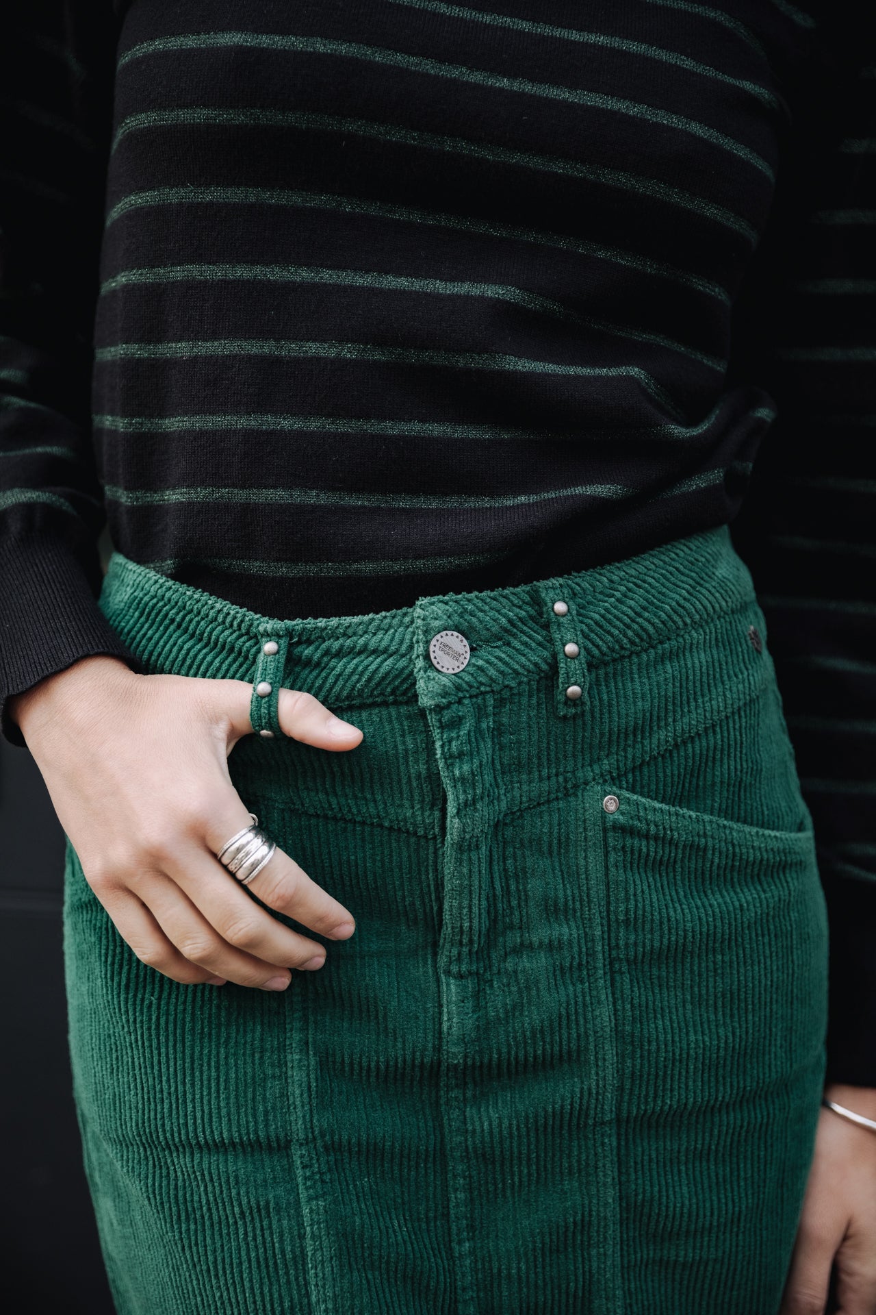 Jupe en velours Femme Zelya Veluto evergreen | Freeman T. Porter