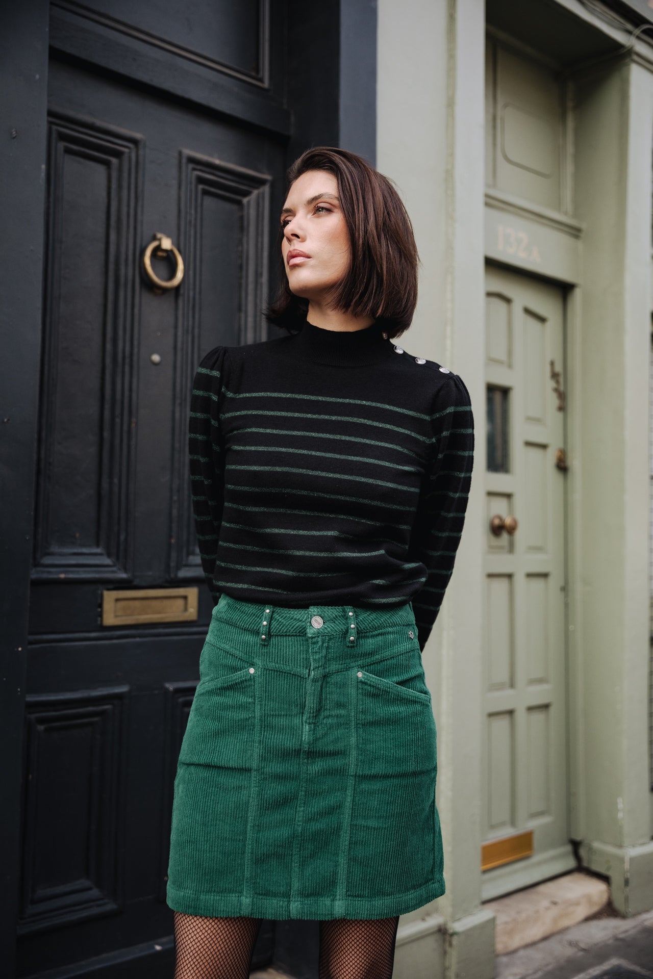 Jupe en velours Femme Zelya Veluto evergreen | Freeman T. Porter