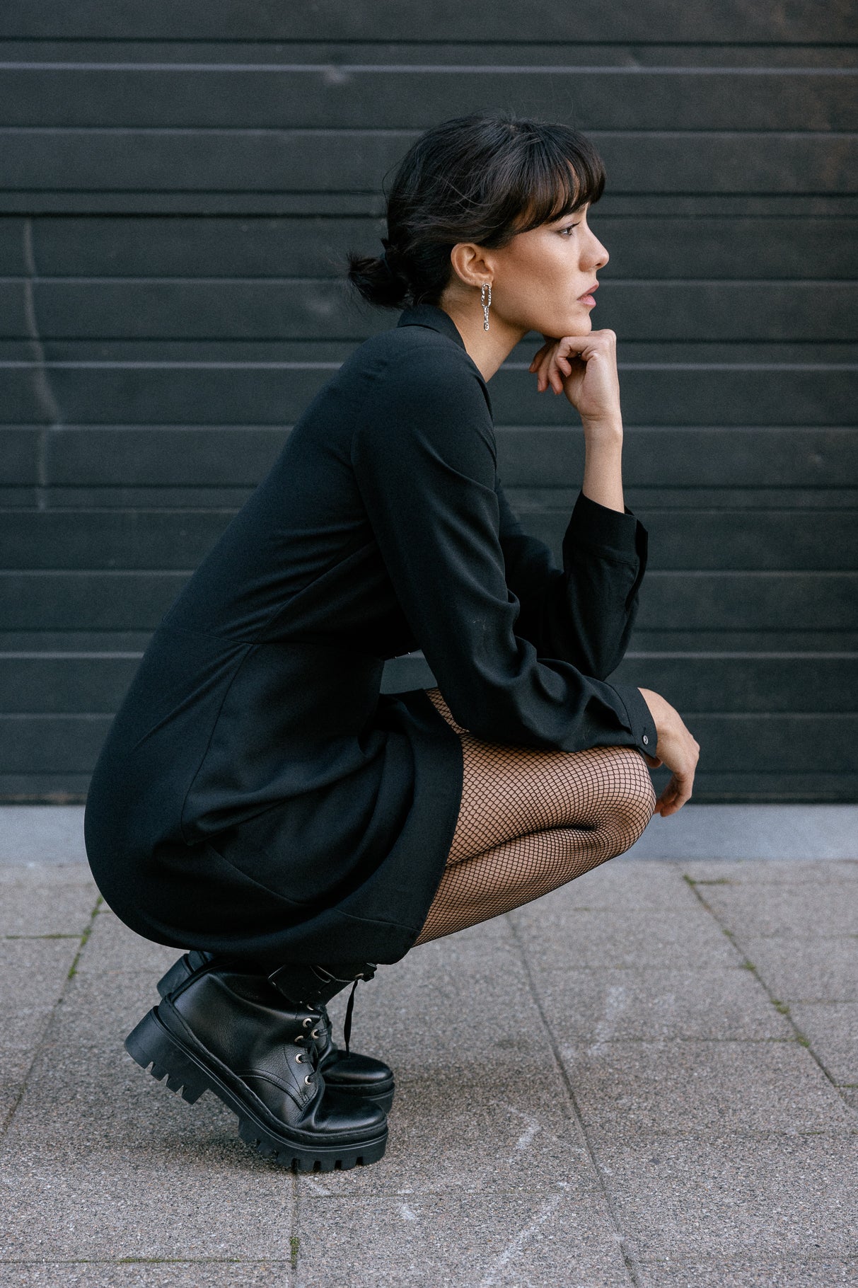 Robe col en V Femme Rayssa Plain black | Freeman T. Porter