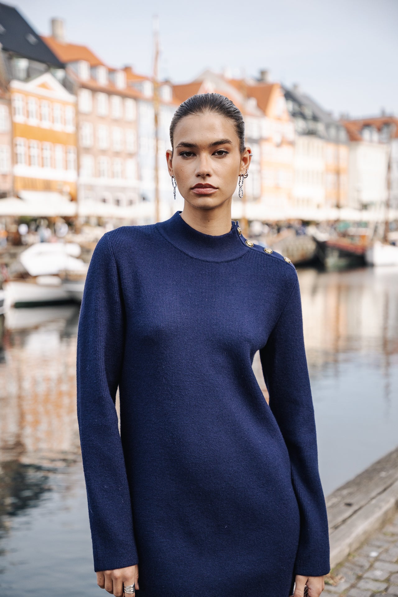 Robe pull Femme Reliane Plain mazarine blue | Freeman T. Porter