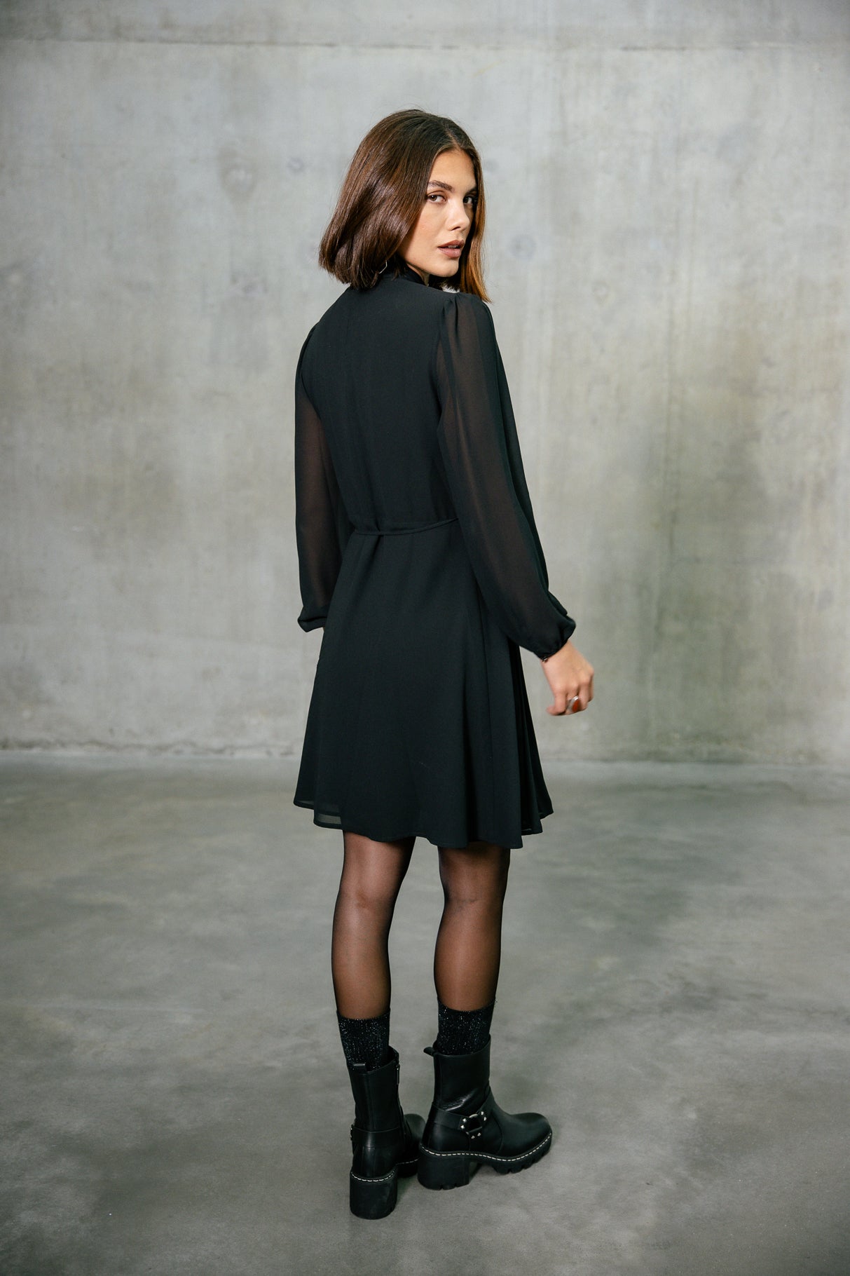 Robe cache-coeur Femme Reline Plain black | Freeman T. Porter