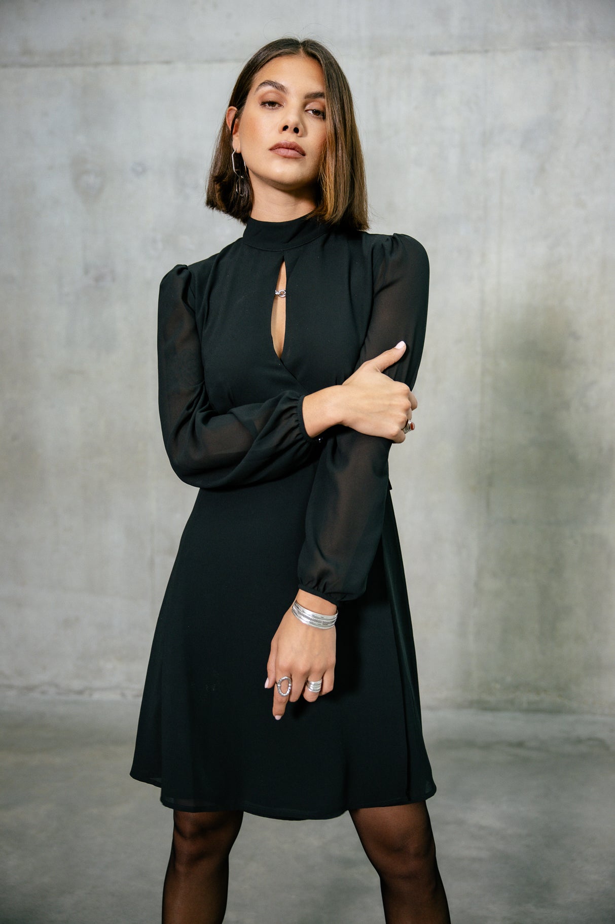 Robe cache-coeur Femme Reline Plain black | Freeman T. Porter