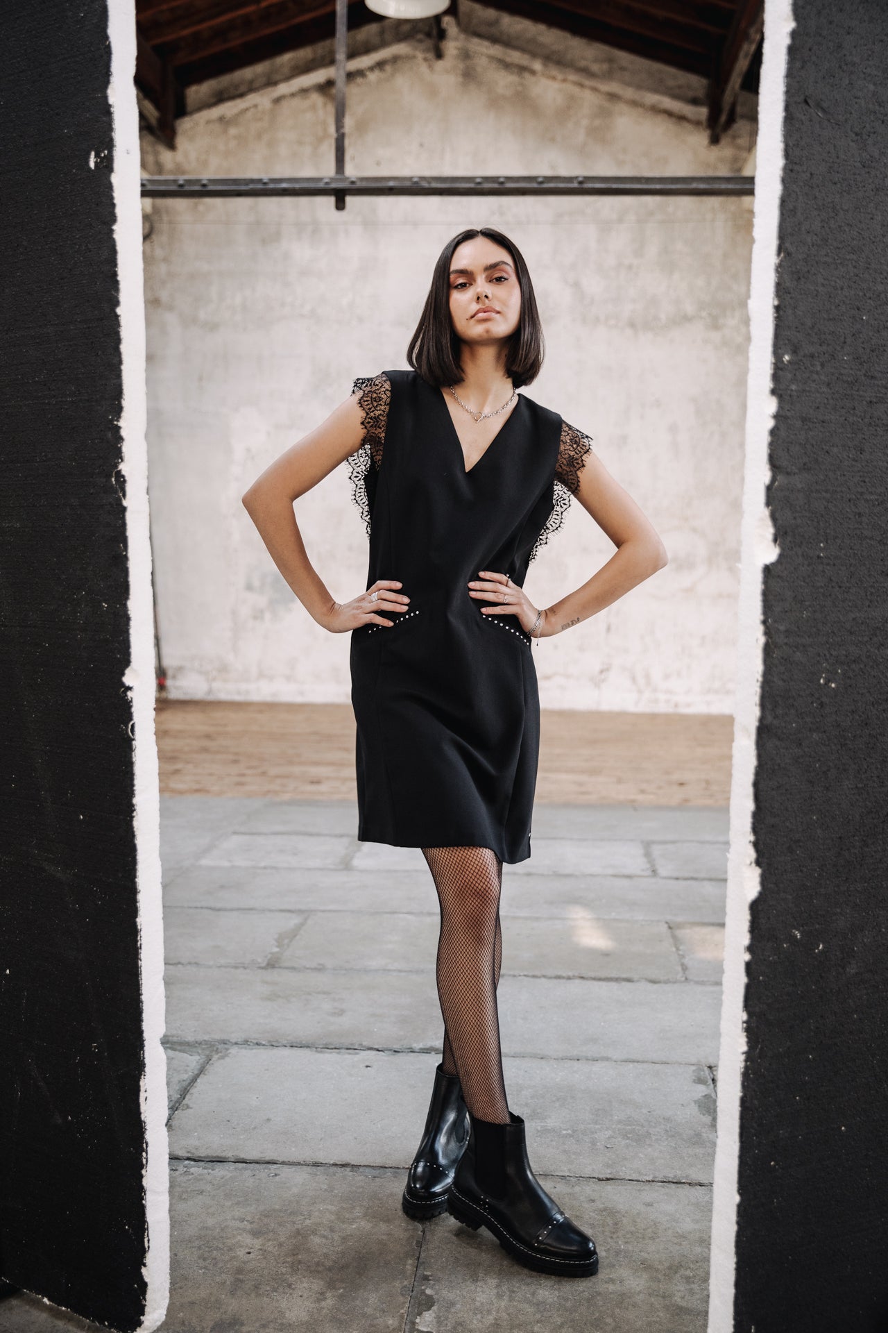 Robe courte Femme Retina Plain black | Freeman T. Porter