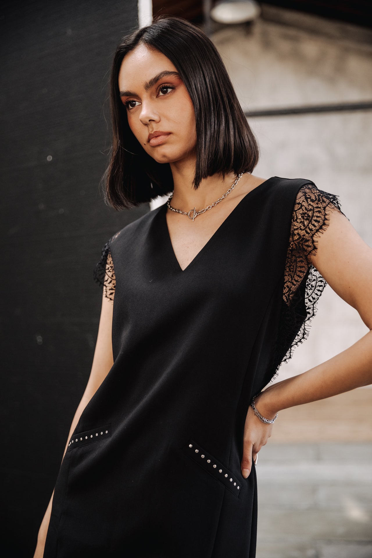 Robe courte Femme Retina Plain black | Freeman T. Porter