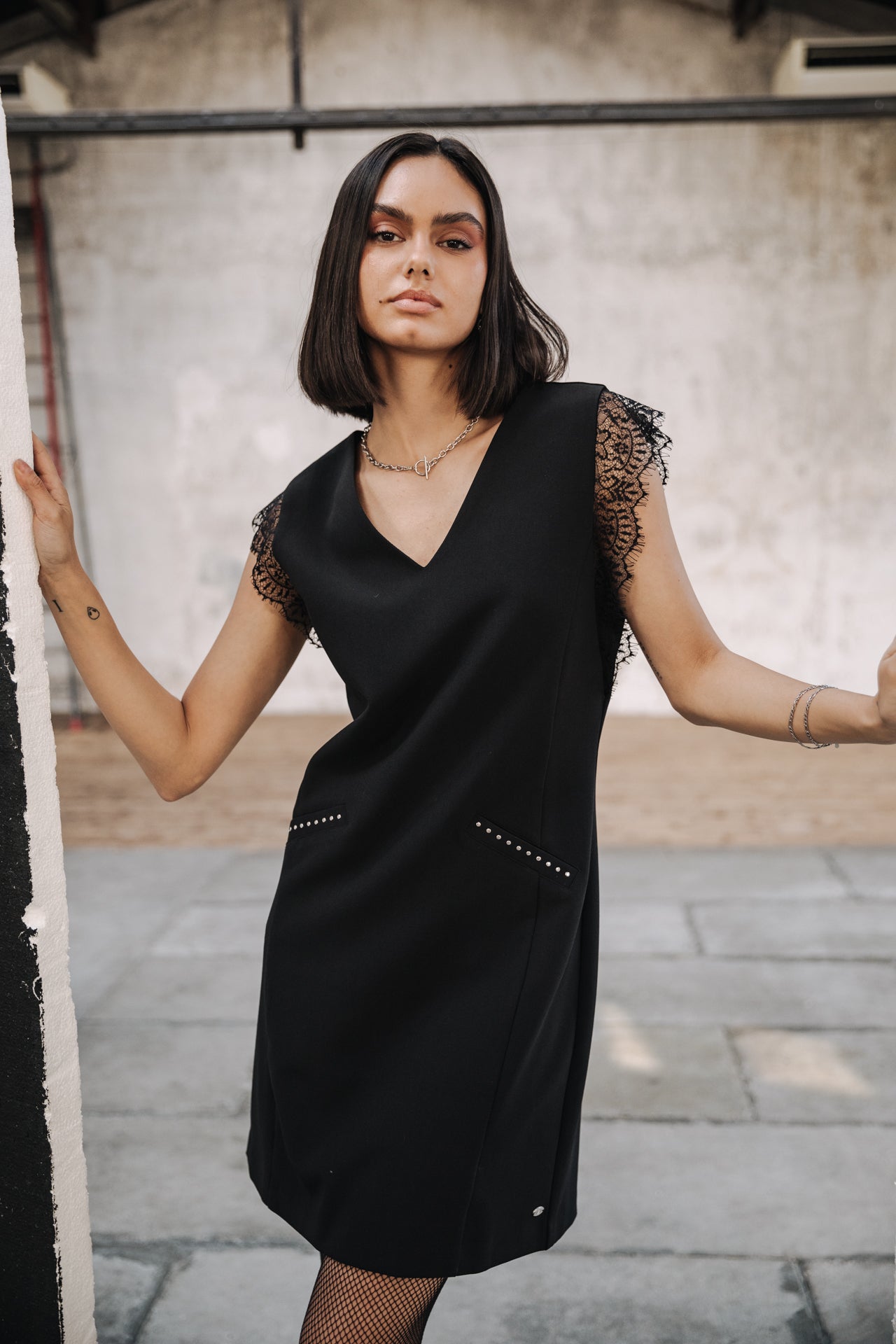 Robe courte Femme Retina Plain black | Freeman T. Porter