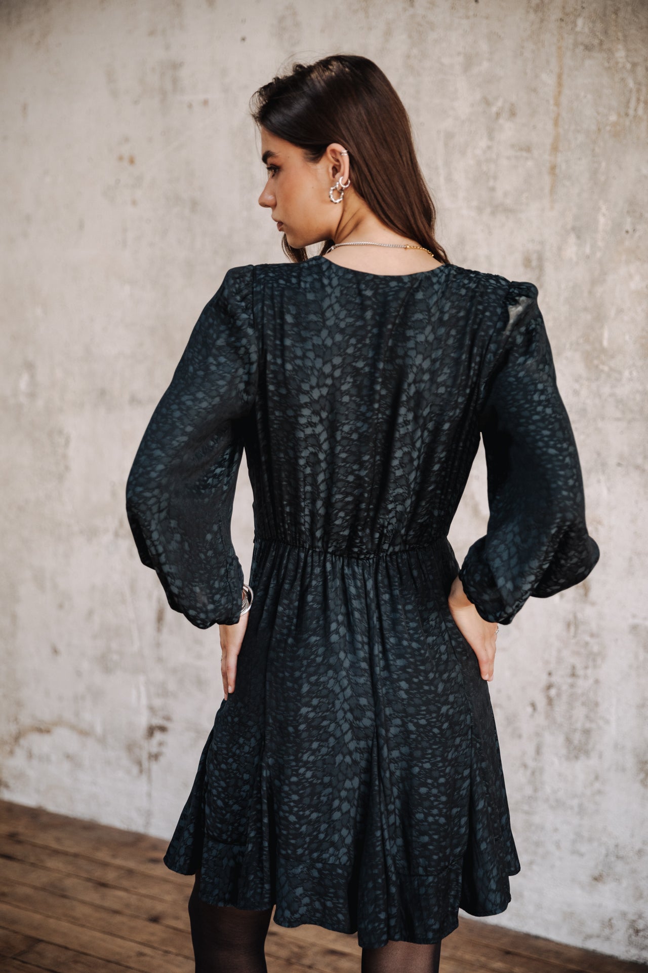 Robe courte Femme Rimme Jacquard storm blue | Freeman T. Porter