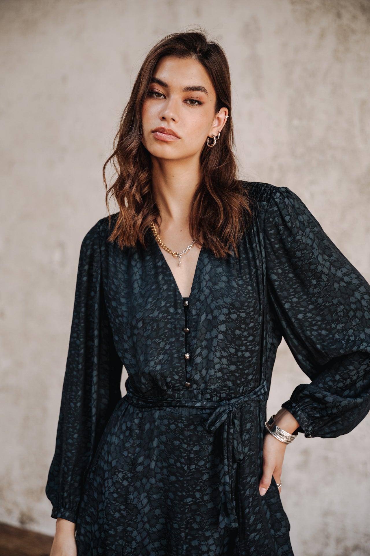 Robe courte Femme Rimme Jacquard storm blue | Freeman T. Porter