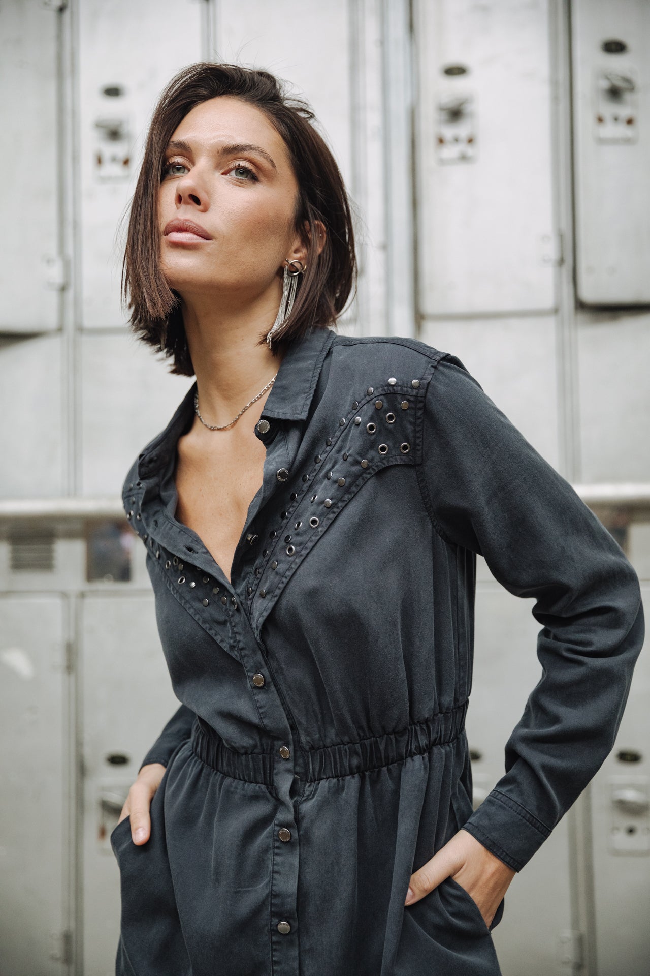Robe chemise Femme Rodhia old black | Freeman T. Porter