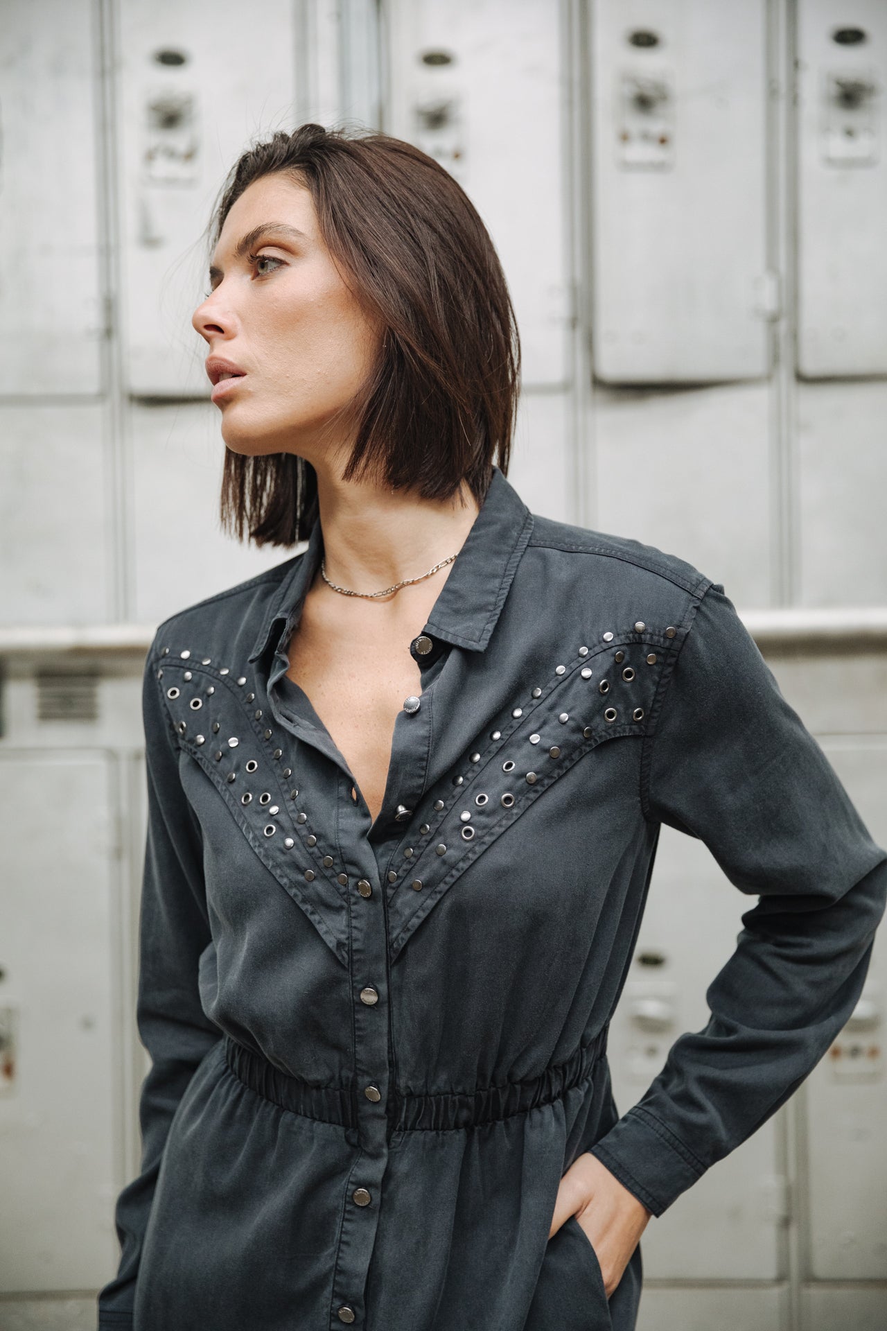 Robe chemise Femme Rodhia old black | Freeman T. Porter