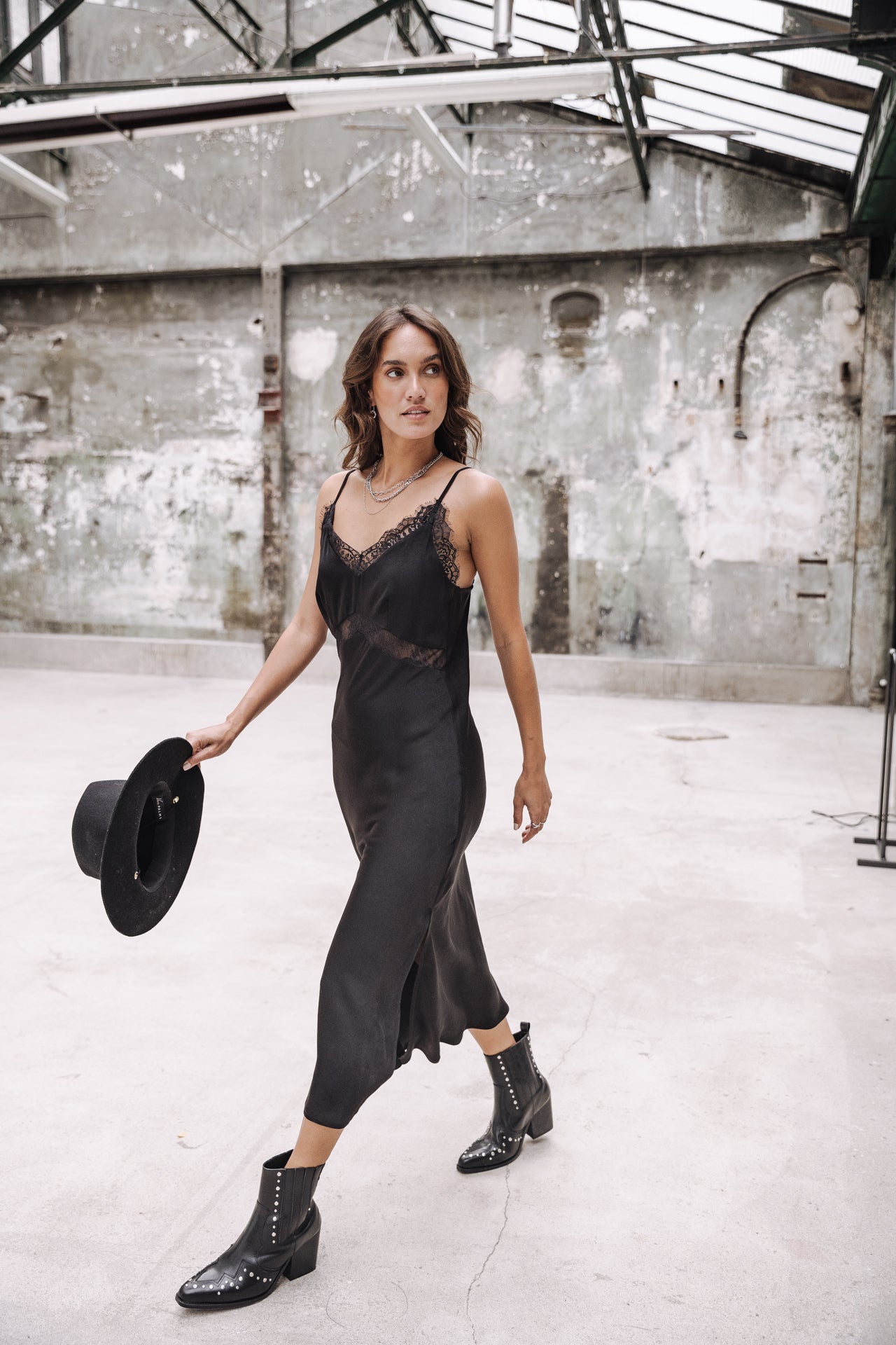 Robe longue esprit ligerie Frau Romentica Lace black | Freeman T. Porter