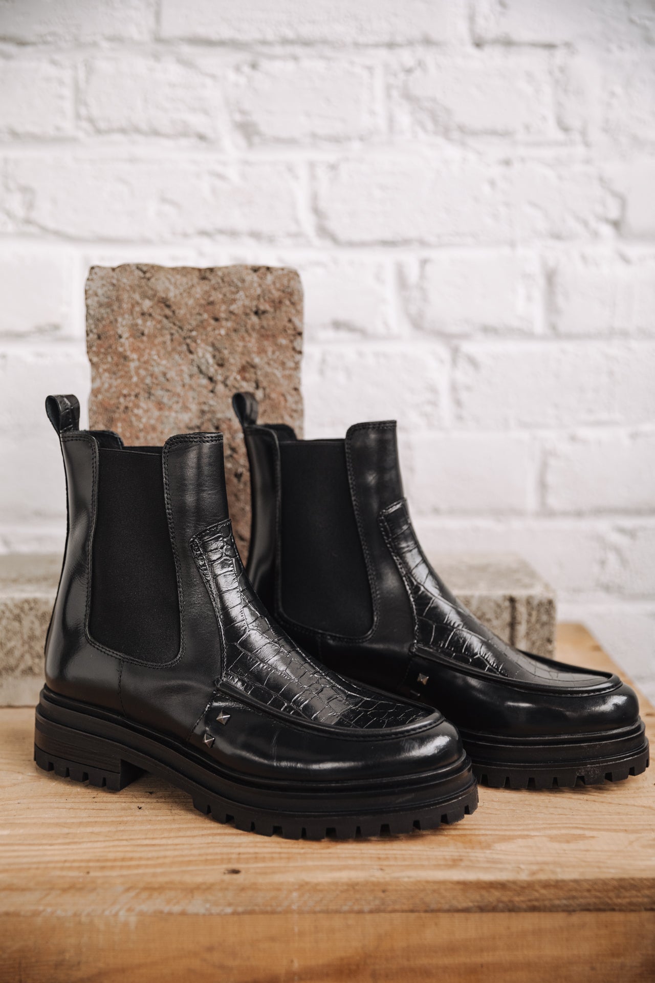 Chelsea Boots Femme Nasha Mix black | Freeman T. Porter