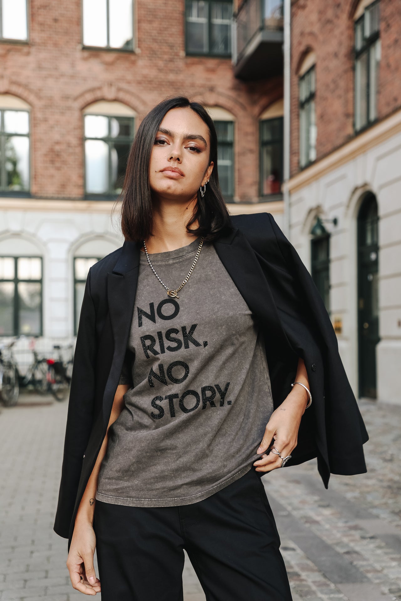 T-Shirt manches courtes Femme Suria Message thunderstorm | Freeman T. Porter
