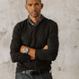 Camiseta de punto flameado Hombre Leandro ML Kansas black | Freeman T. Porter