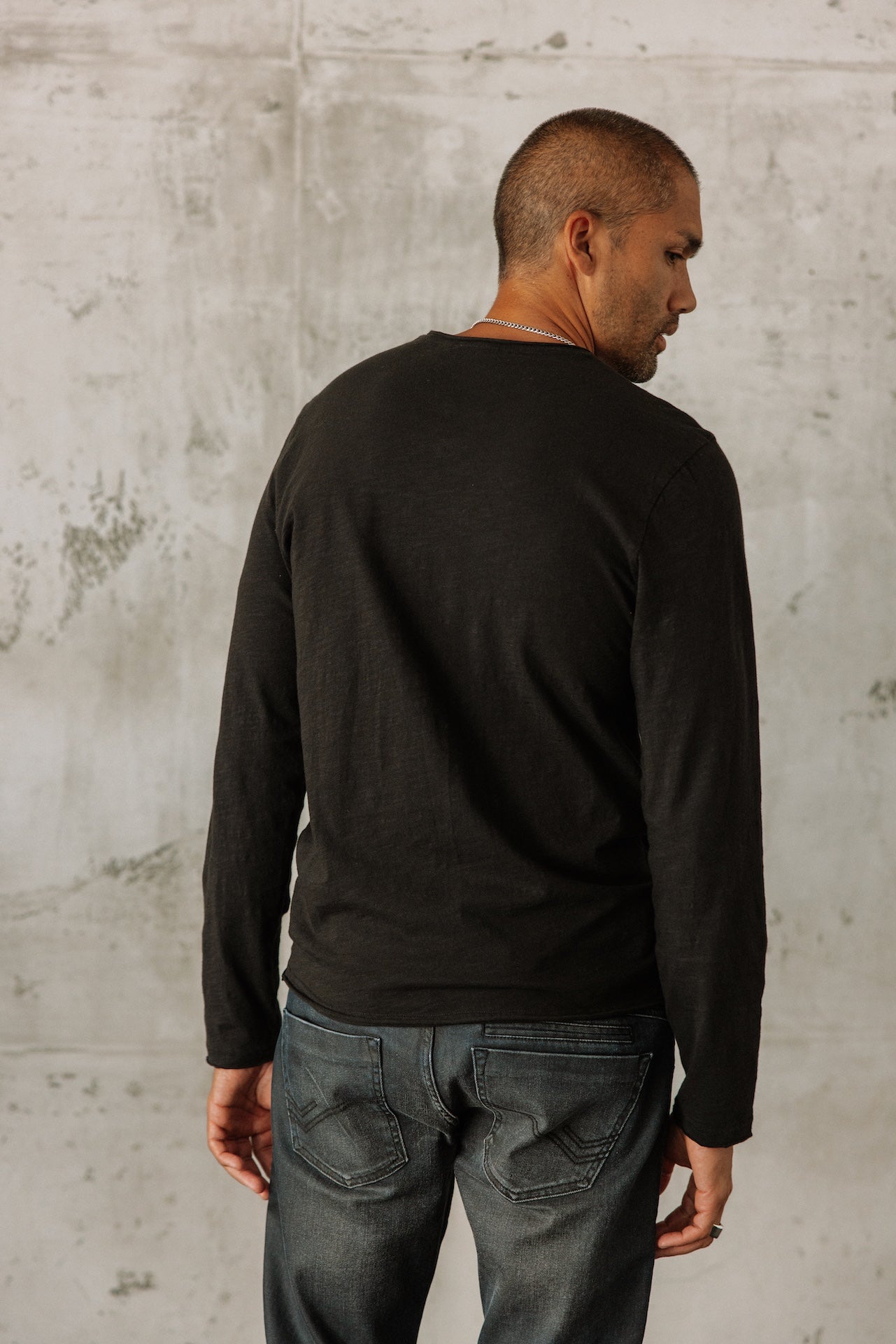 T-shirt en jersey flammé Hombres Leandro ML Kansas black | Freeman T. Porter