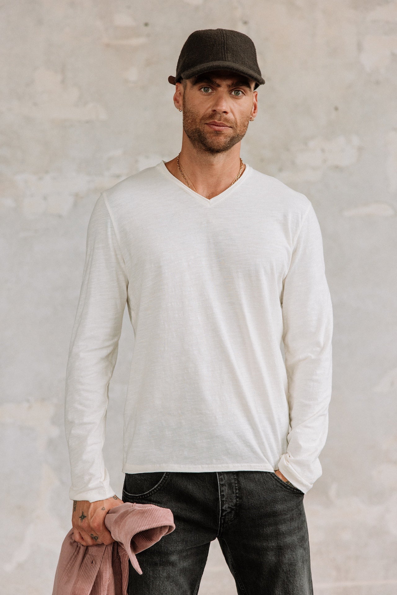 T-Shirt en jersey flammé Homme Leandro ML Kansas off white | Freeman T. Porter